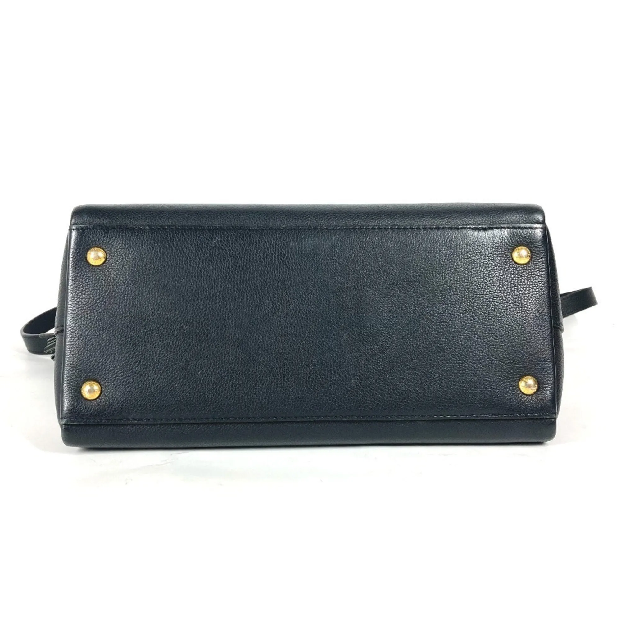 Louis Vuitton Noir Leather Handbag Shoulder Bag Tote Bag (Pre-Owned)