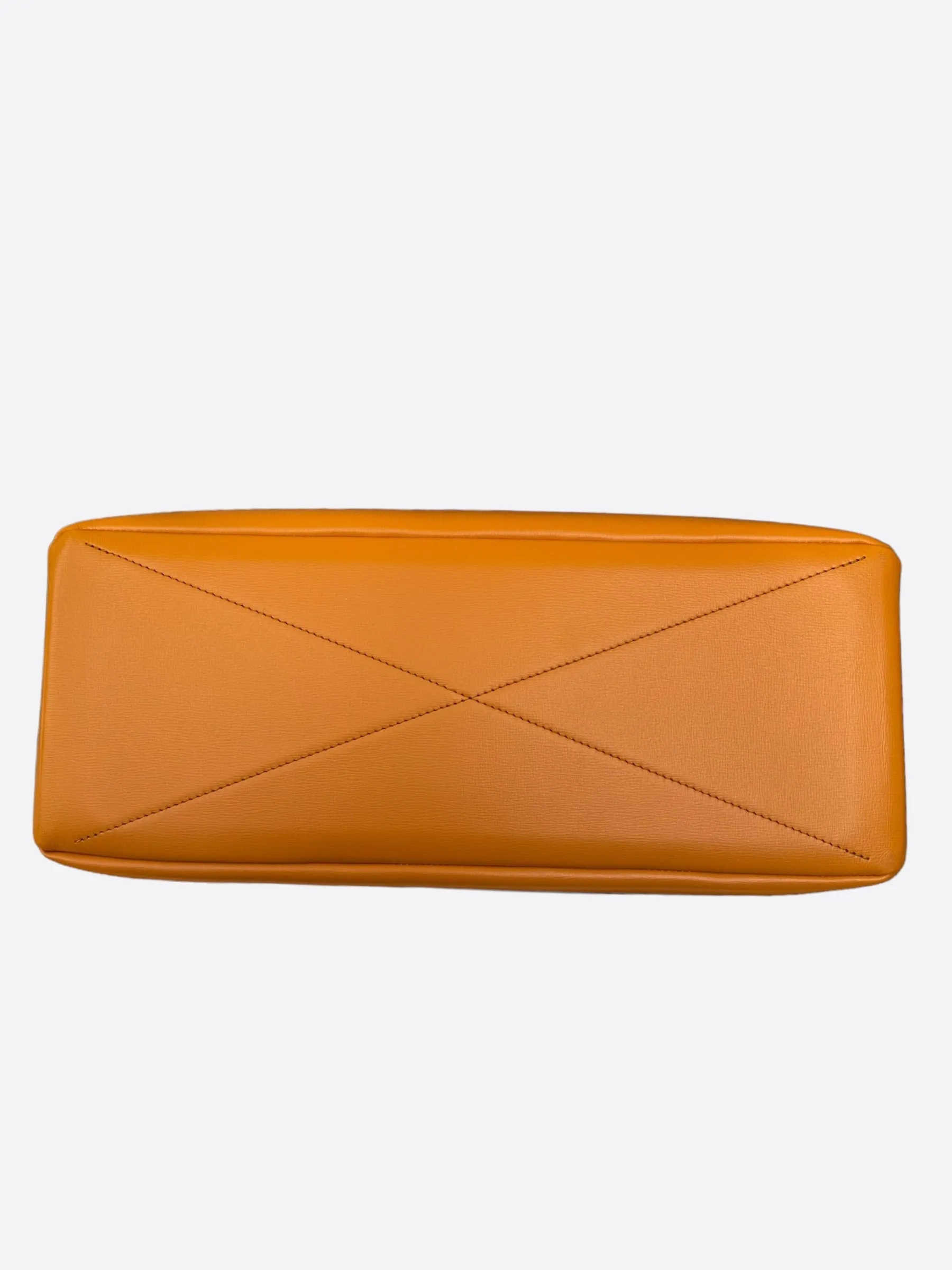Louis Vuitton Orange Leather Shopper Tote