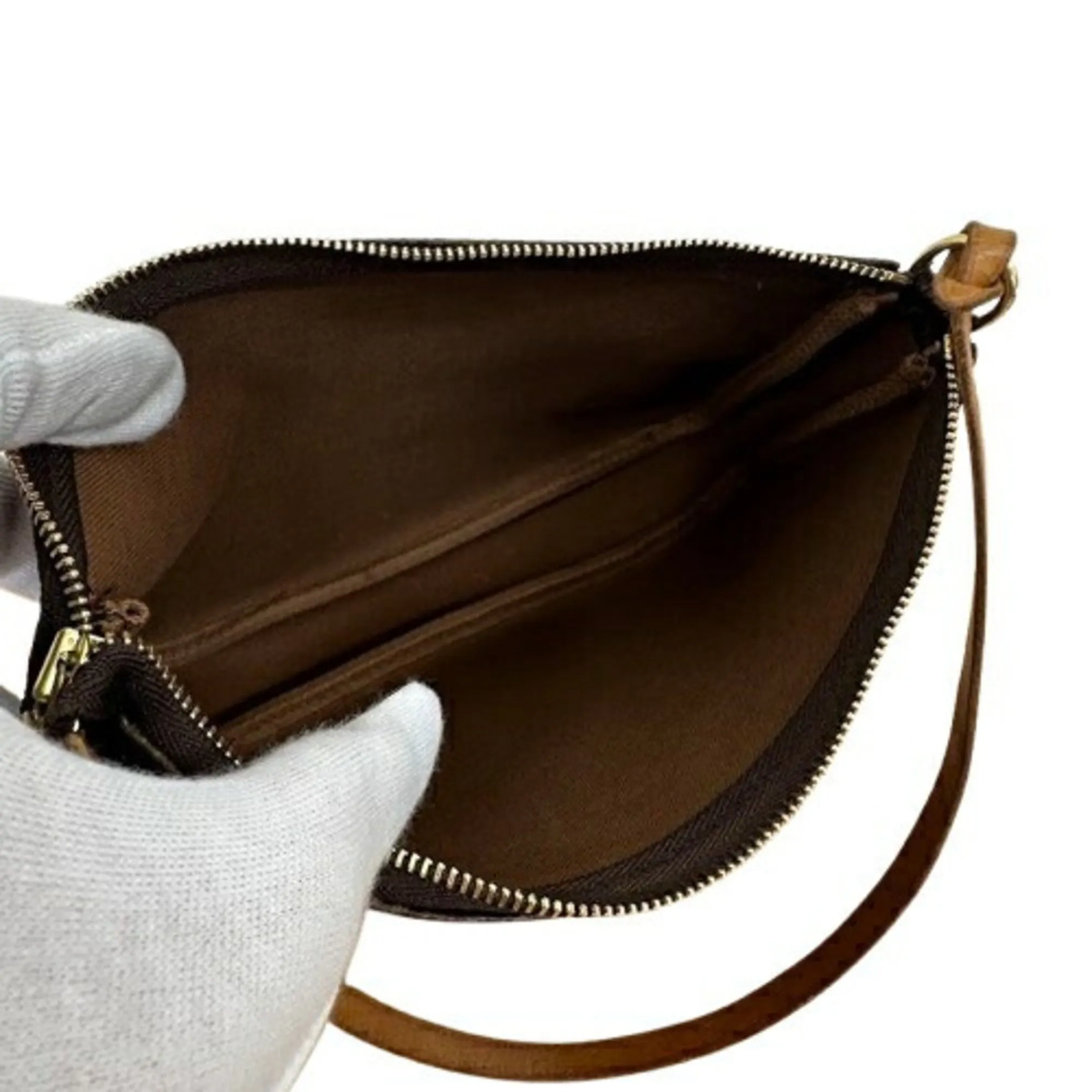 Louis Vuitton Pochette Accessoire Canvas Clutch Bag (Pre-Owned)