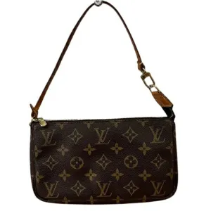 Louis Vuitton Pochette Accessoire Canvas Clutch Bag (Pre-Owned)