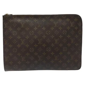 Louis Vuitton Porte Documents Canvas Clutch Bag (Pre-Owned)
