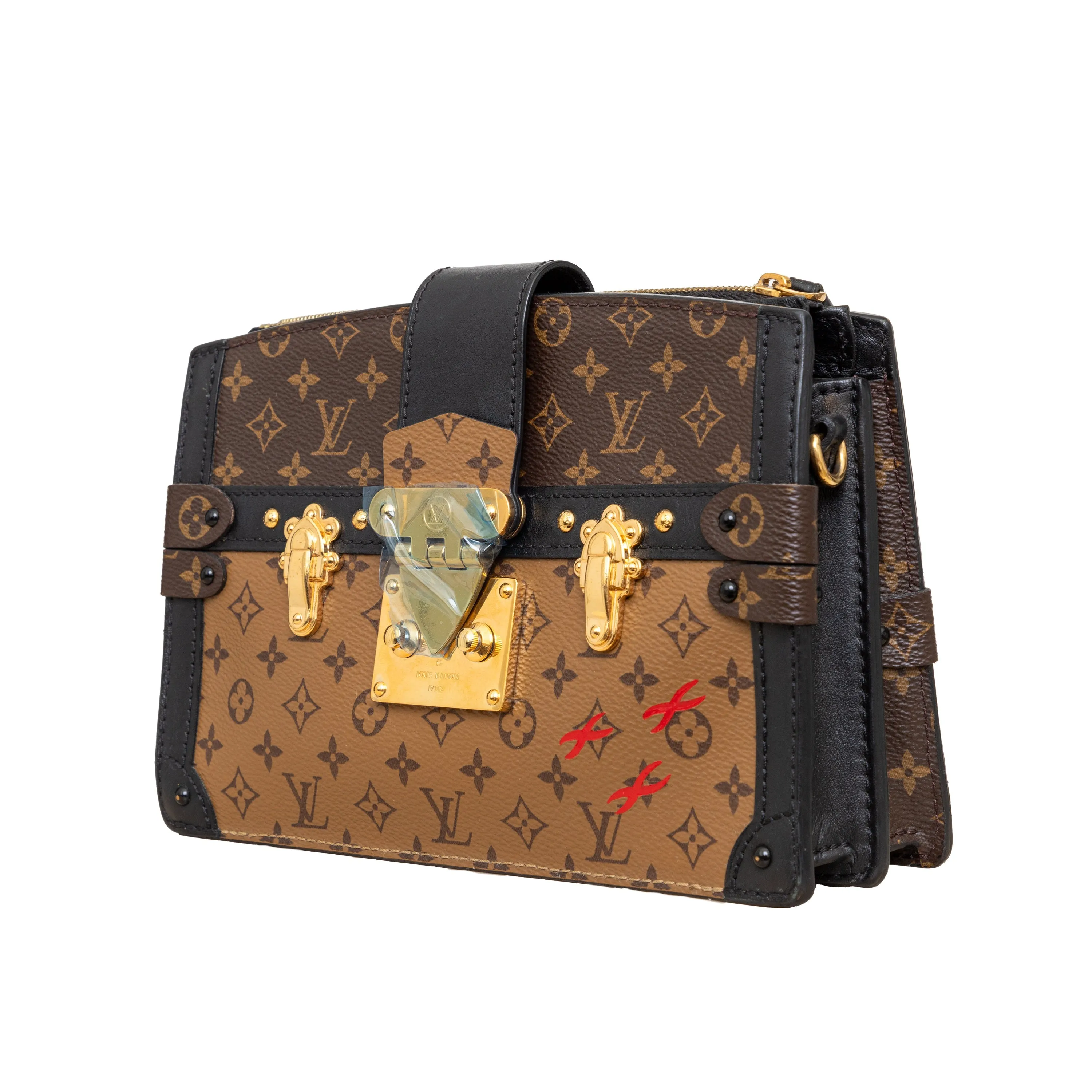Louis Vuitton Reverse Monogram Trunk Clutch Bag - '10s