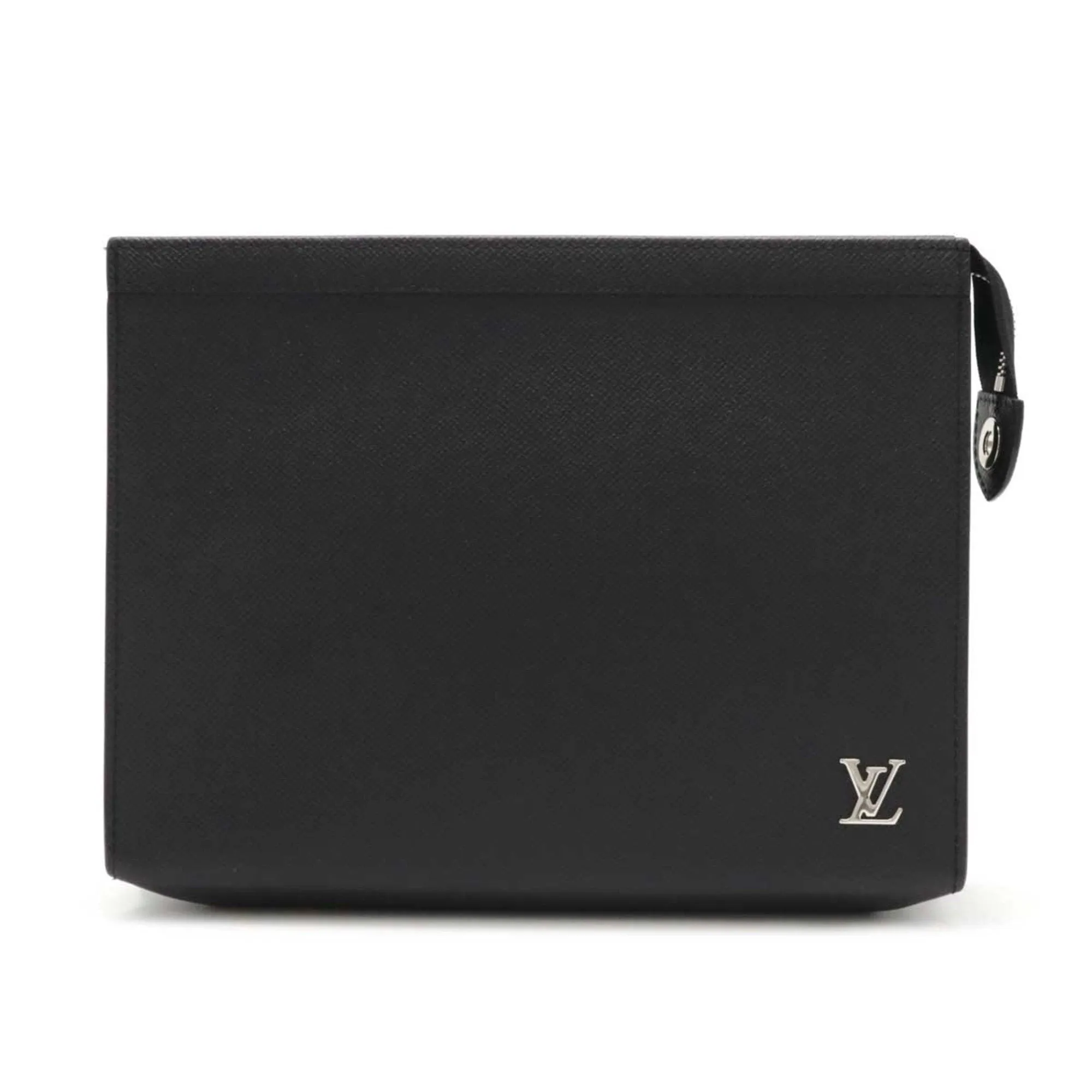 Louis Vuitton Taiga Noir Leather Clutch Bag Pochette (Pre-Owned)