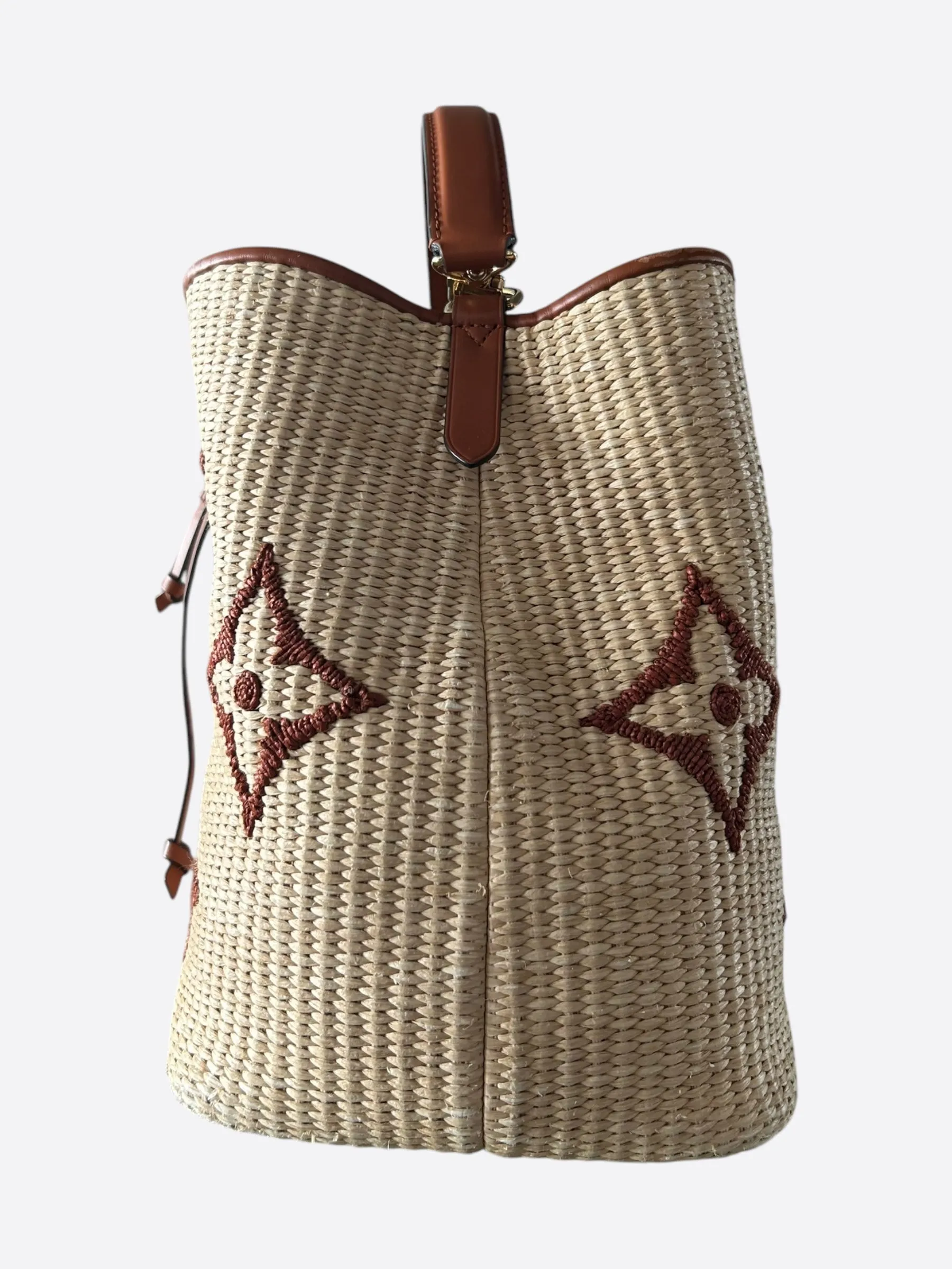 Louis Vuitton Tan & Brown Raffia Monogram Neo Noe MM
