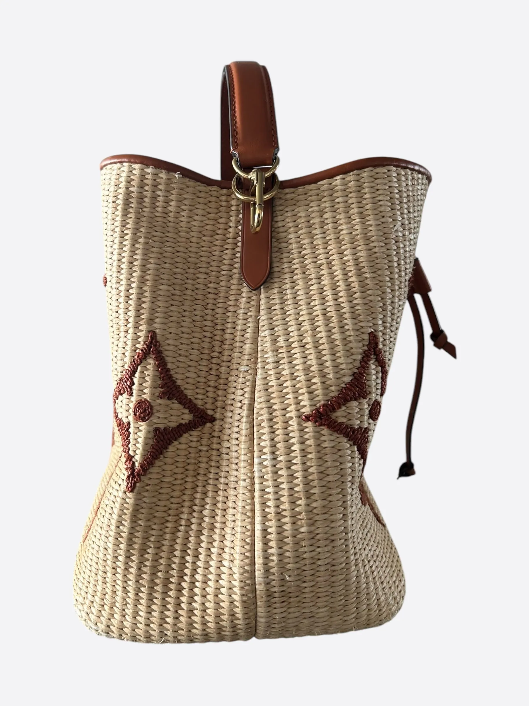 Louis Vuitton Tan & Brown Raffia Monogram Neo Noe MM