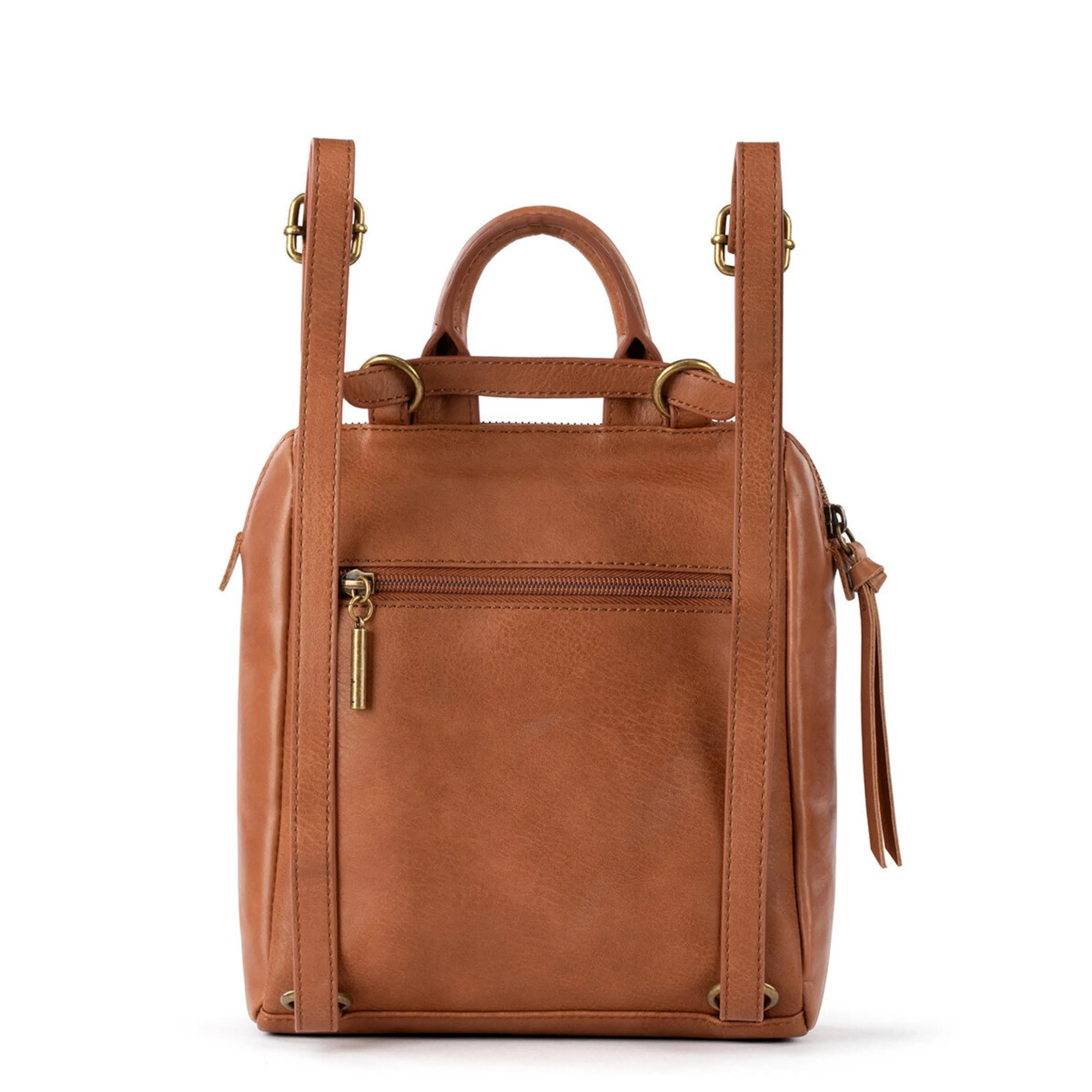 Loyola Mini Backpack - Leather - Tobacco Floral Embossed