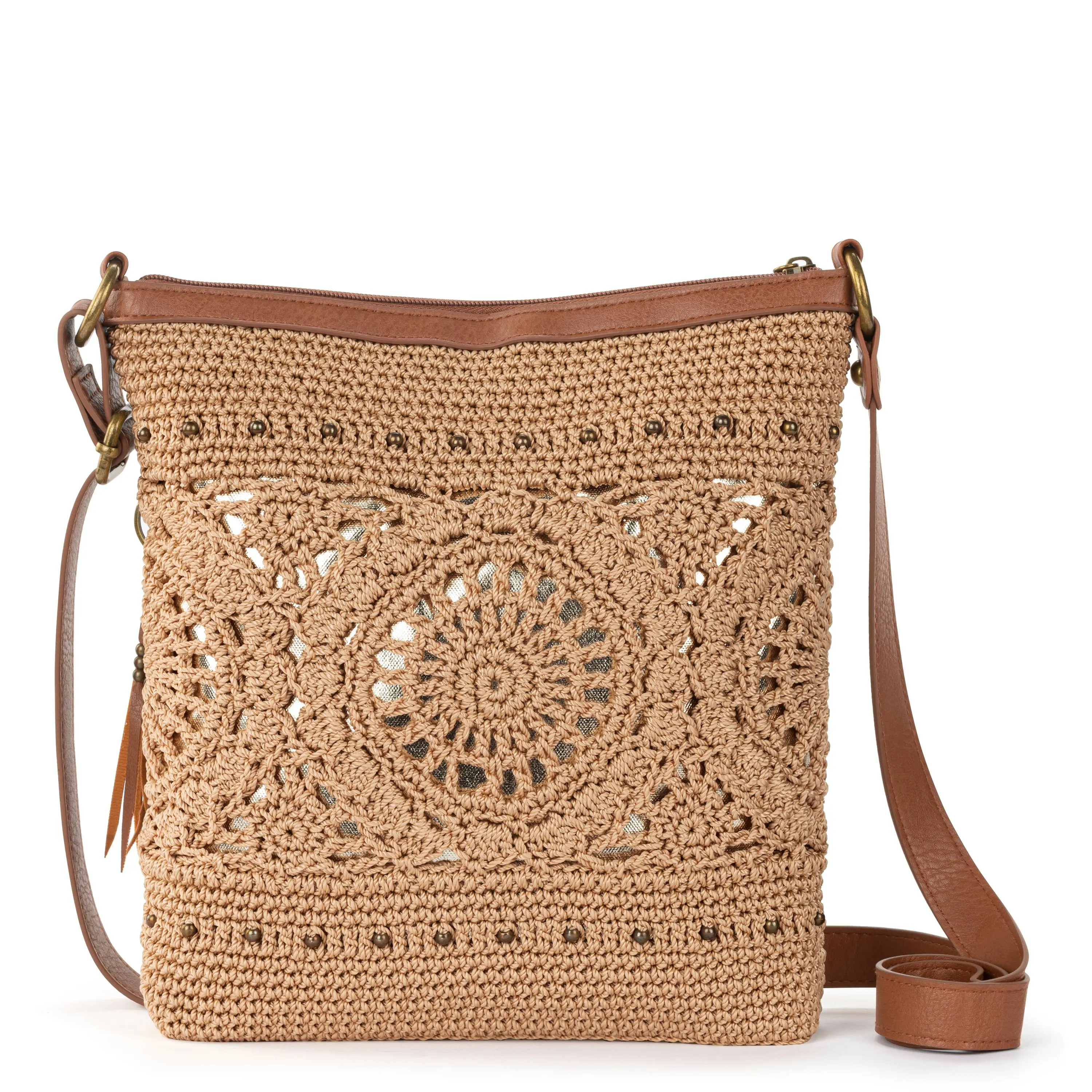Lucia Crossbody - Hand Crochet - Bamboo Medallion