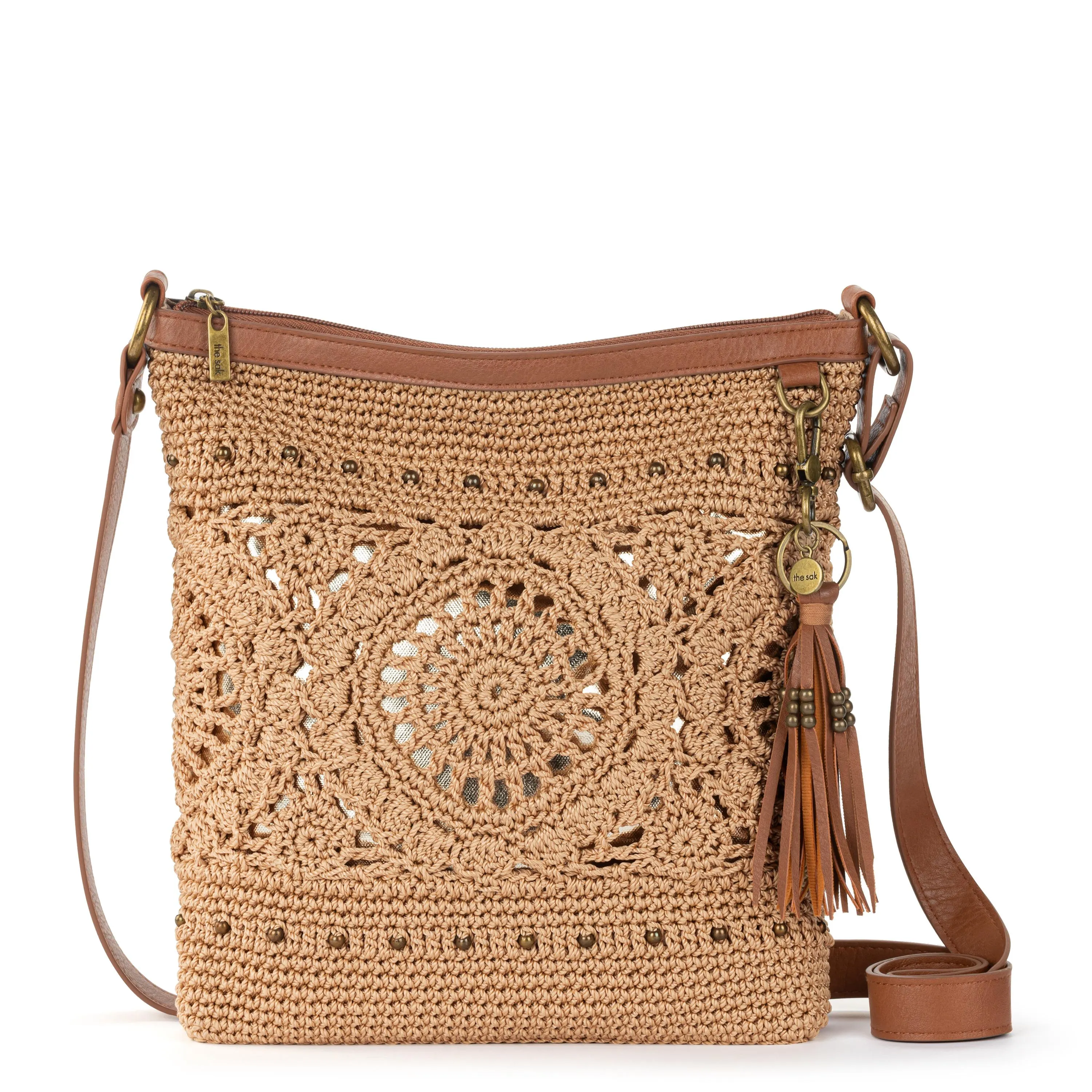 Lucia Crossbody - Hand Crochet - Bamboo Medallion