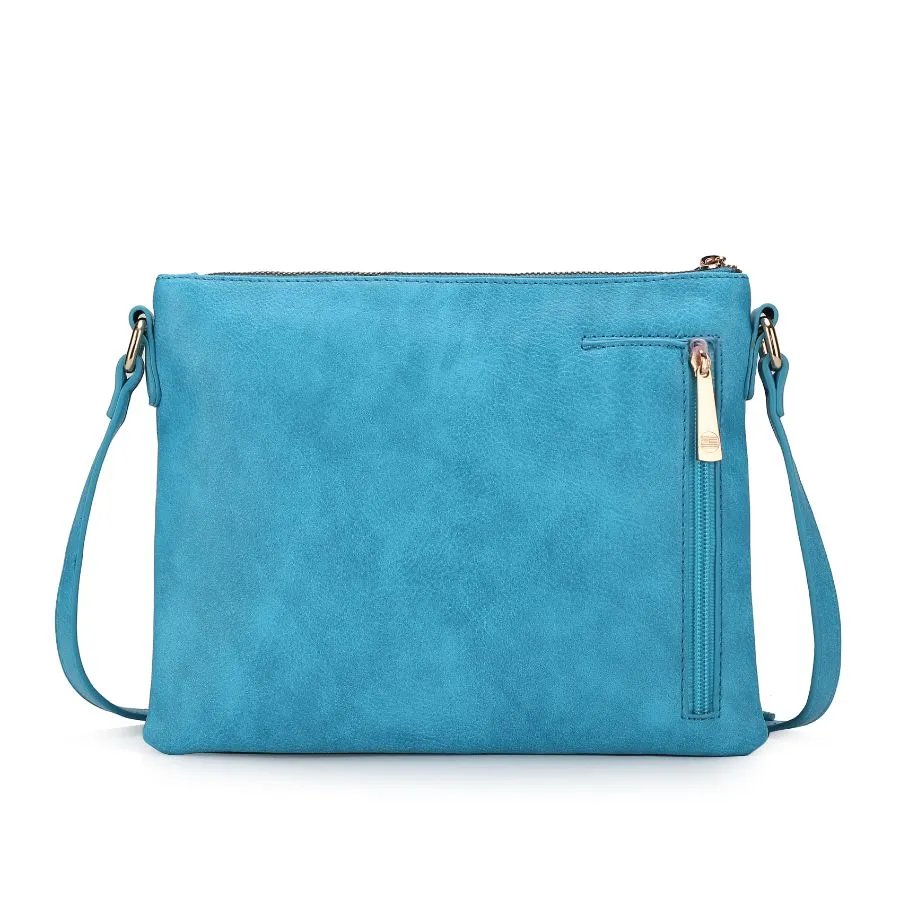 Madeline Printed Flag Vegan Leather Womens Crossbody Bag