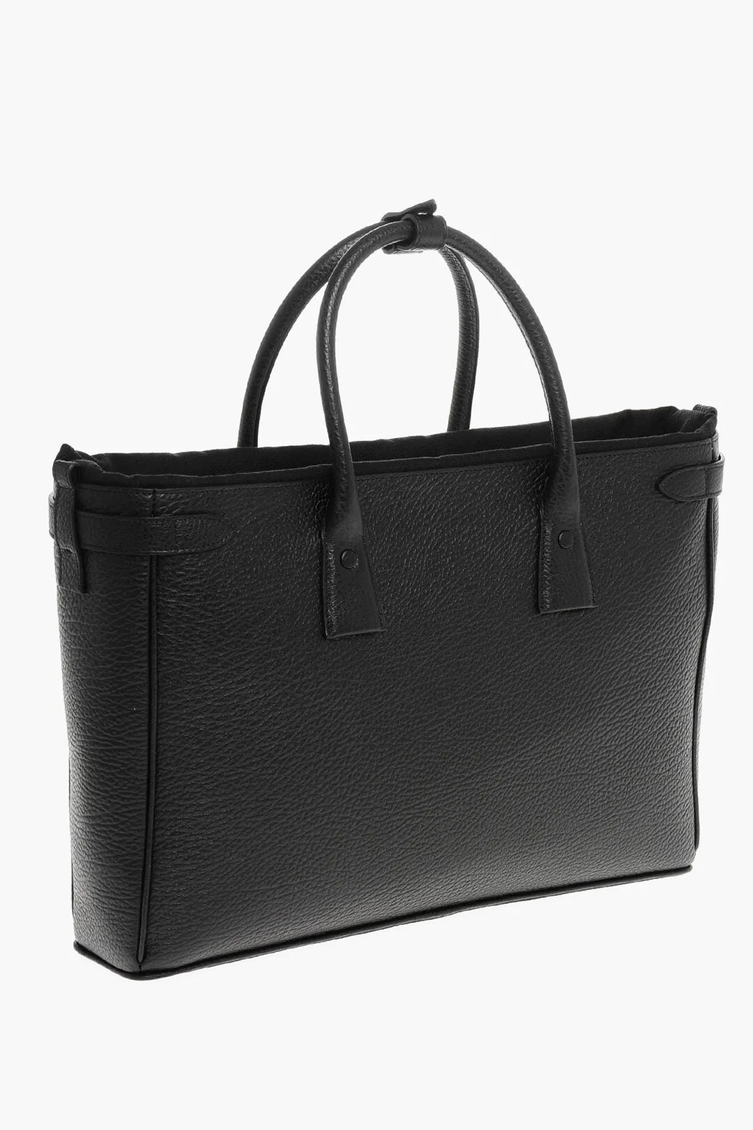 Maison Margiela Mm11 Textured Leather 5Ac Daily Tote Bag With Canvas Detail