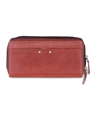 Mancini CASABLANCA Collection Ladies Double Zipper Clutch Wallet (RFID Secure)