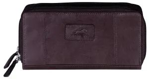 Mancini CASABLANCA Collection Ladies Double Zipper Clutch Wallet (RFID Secure)