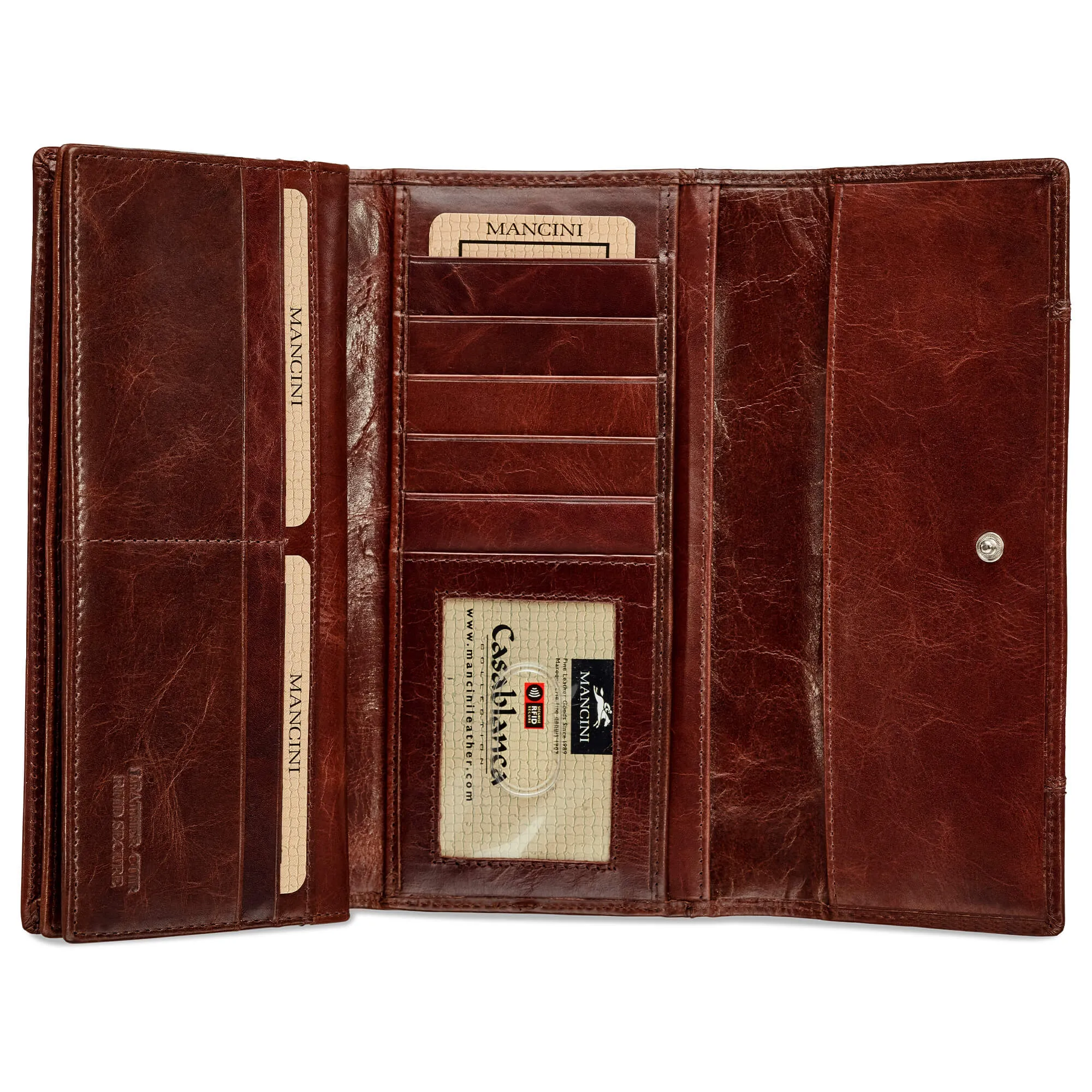 Mancini CASABLANCA Ladies RFID Secure Trifold Wallet