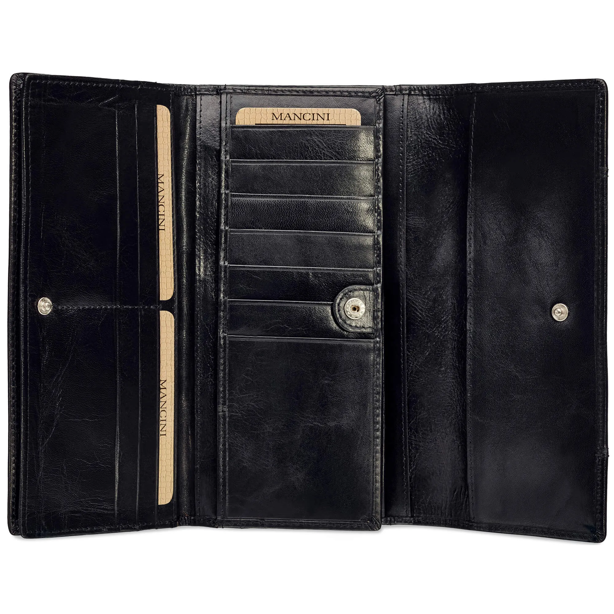 Mancini CASABLANCA Ladies RFID Secure Trifold Wallet