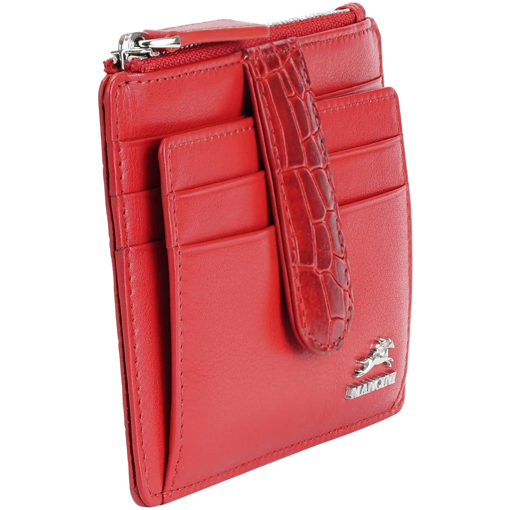 Mancini Croco2 Womens Card Case with Enhanced RFID Protection