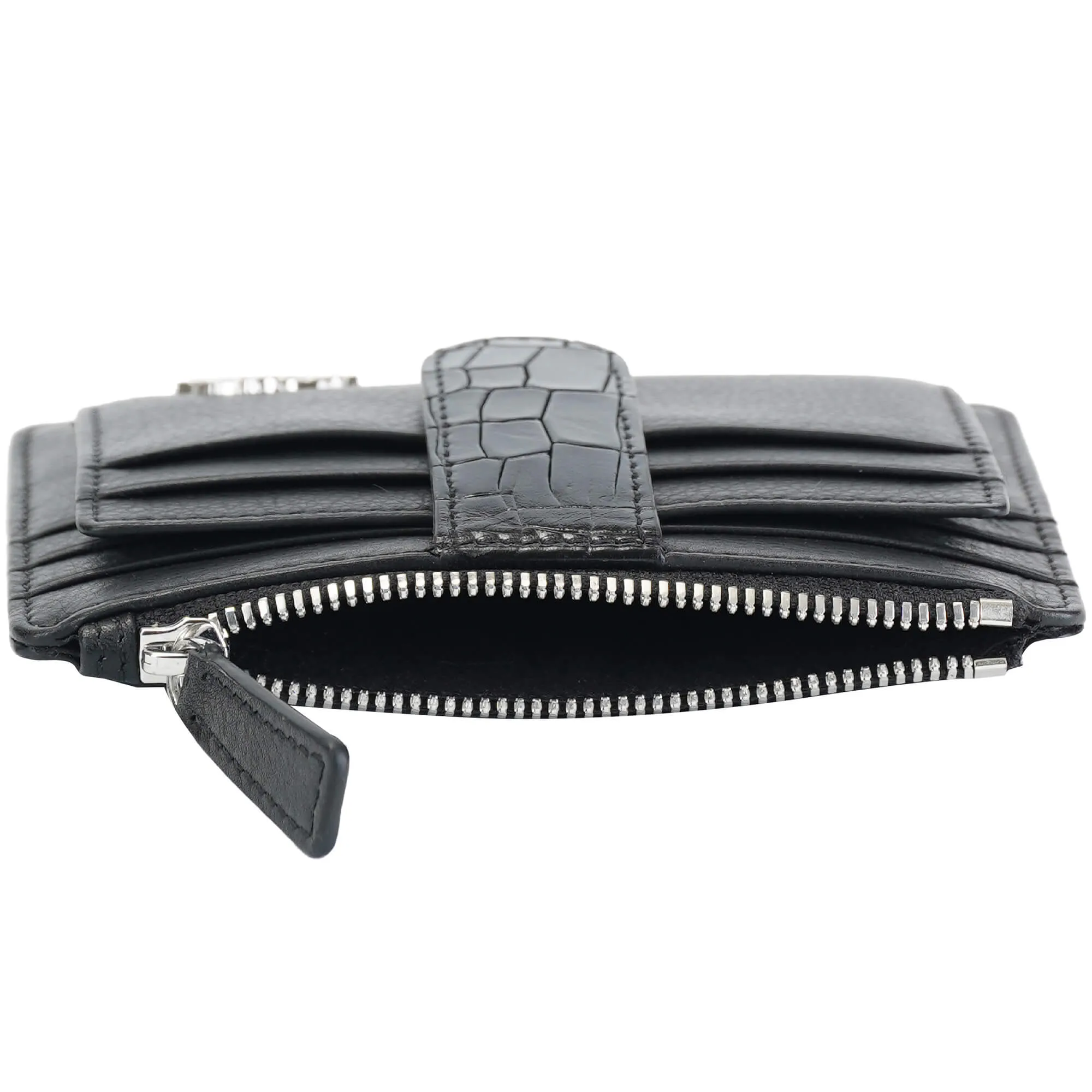 Mancini Croco2 Womens Card Case with Enhanced RFID Protection