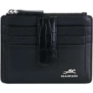 Mancini Croco2 Womens Card Case with Enhanced RFID Protection