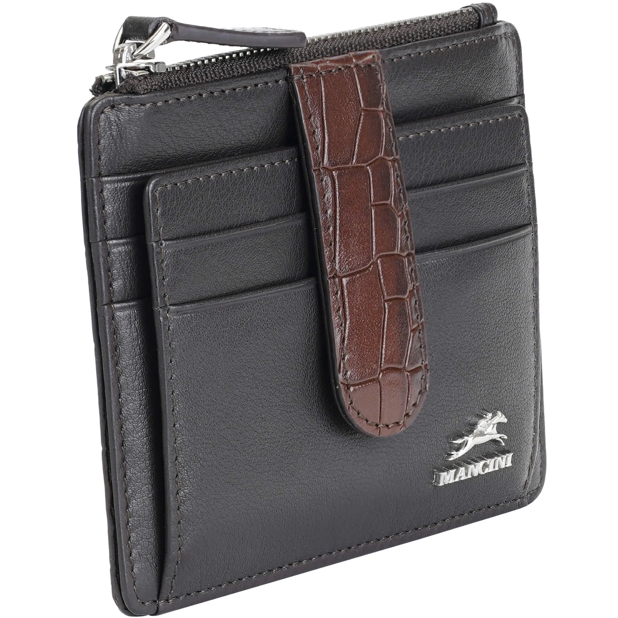 Mancini Croco2 Womens Card Case with Enhanced RFID Protection
