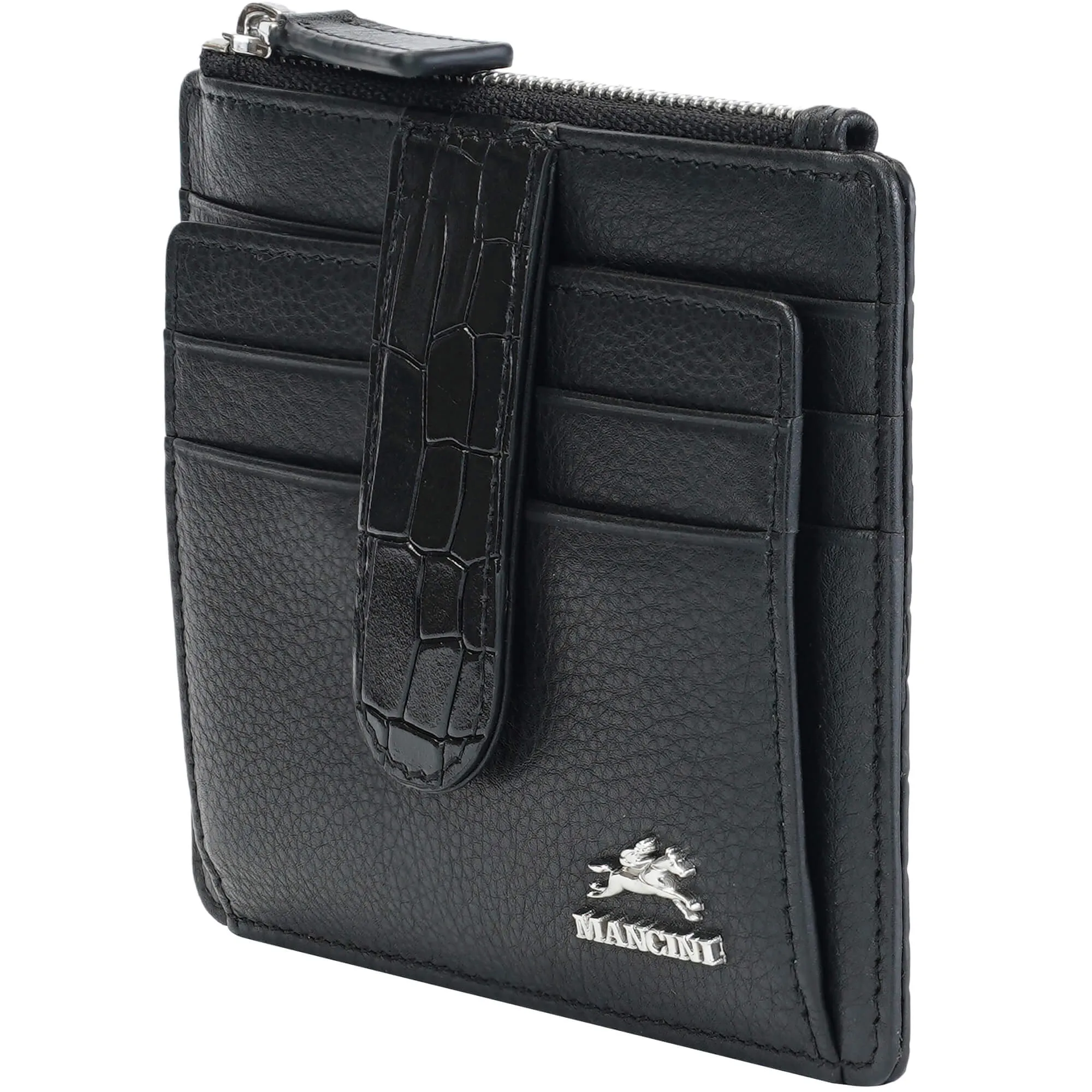 Mancini Croco2 Womens Card Case with Enhanced RFID Protection