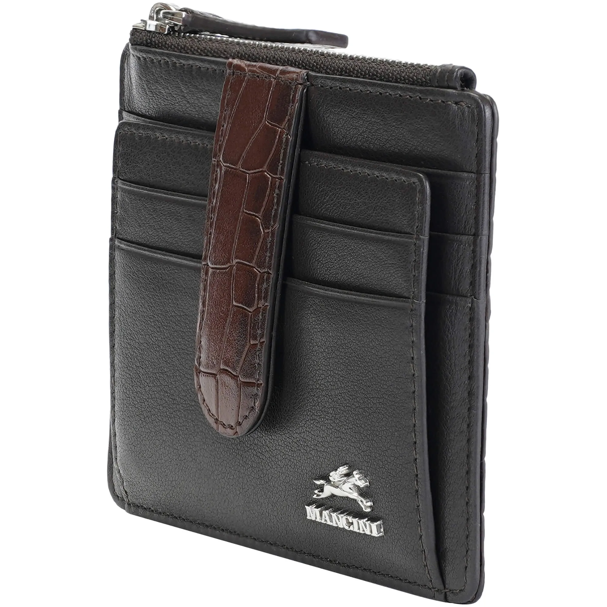 Mancini Croco2 Womens Card Case with Enhanced RFID Protection
