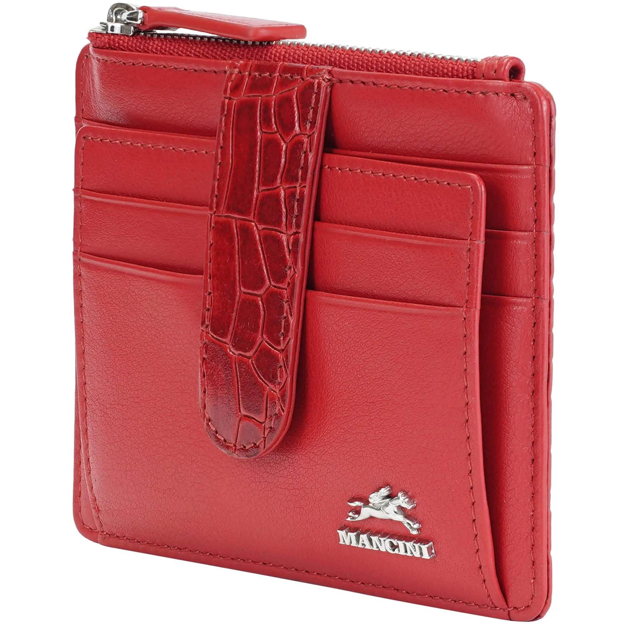Mancini Croco2 Womens Card Case with Enhanced RFID Protection