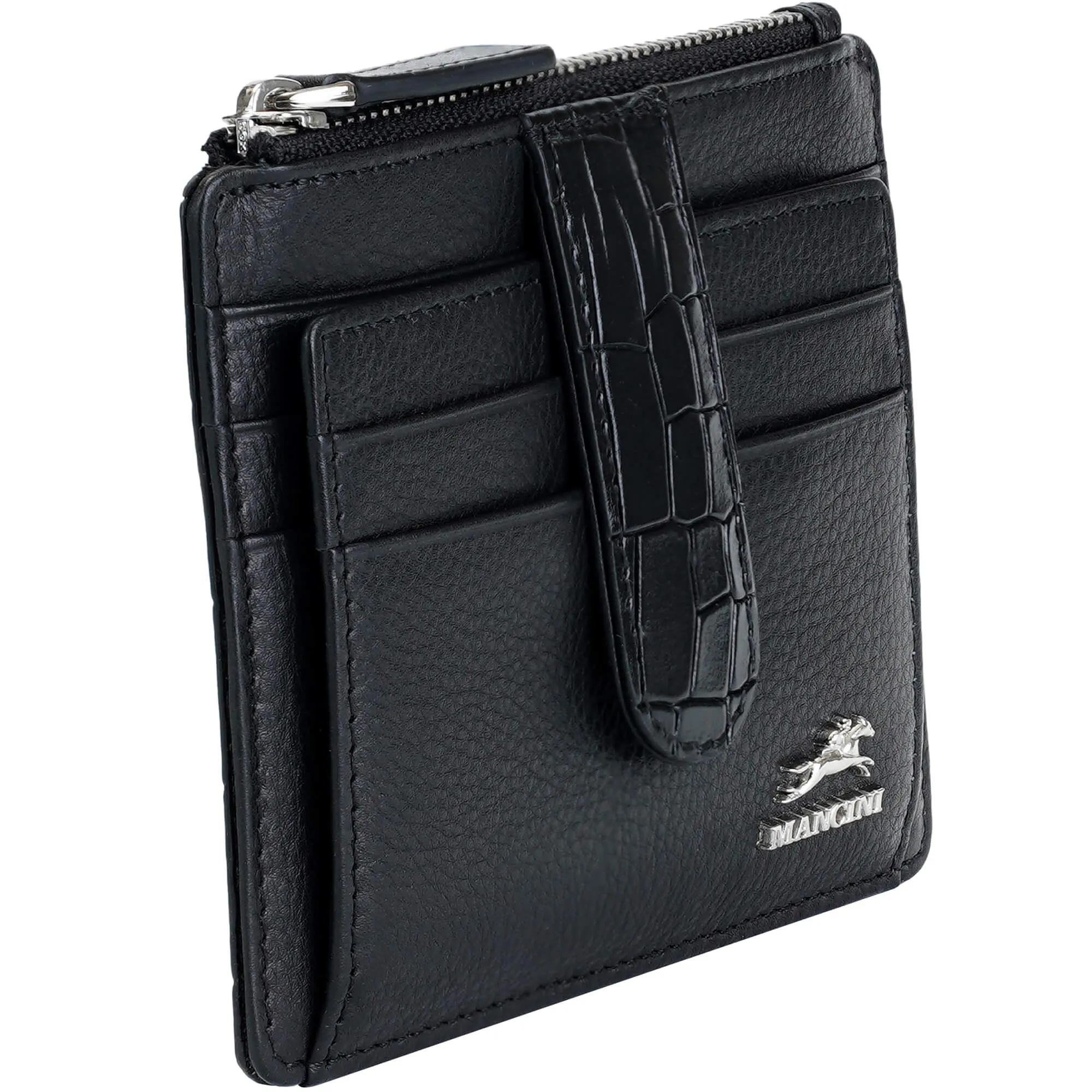 Mancini Croco2 Womens Card Case with Enhanced RFID Protection
