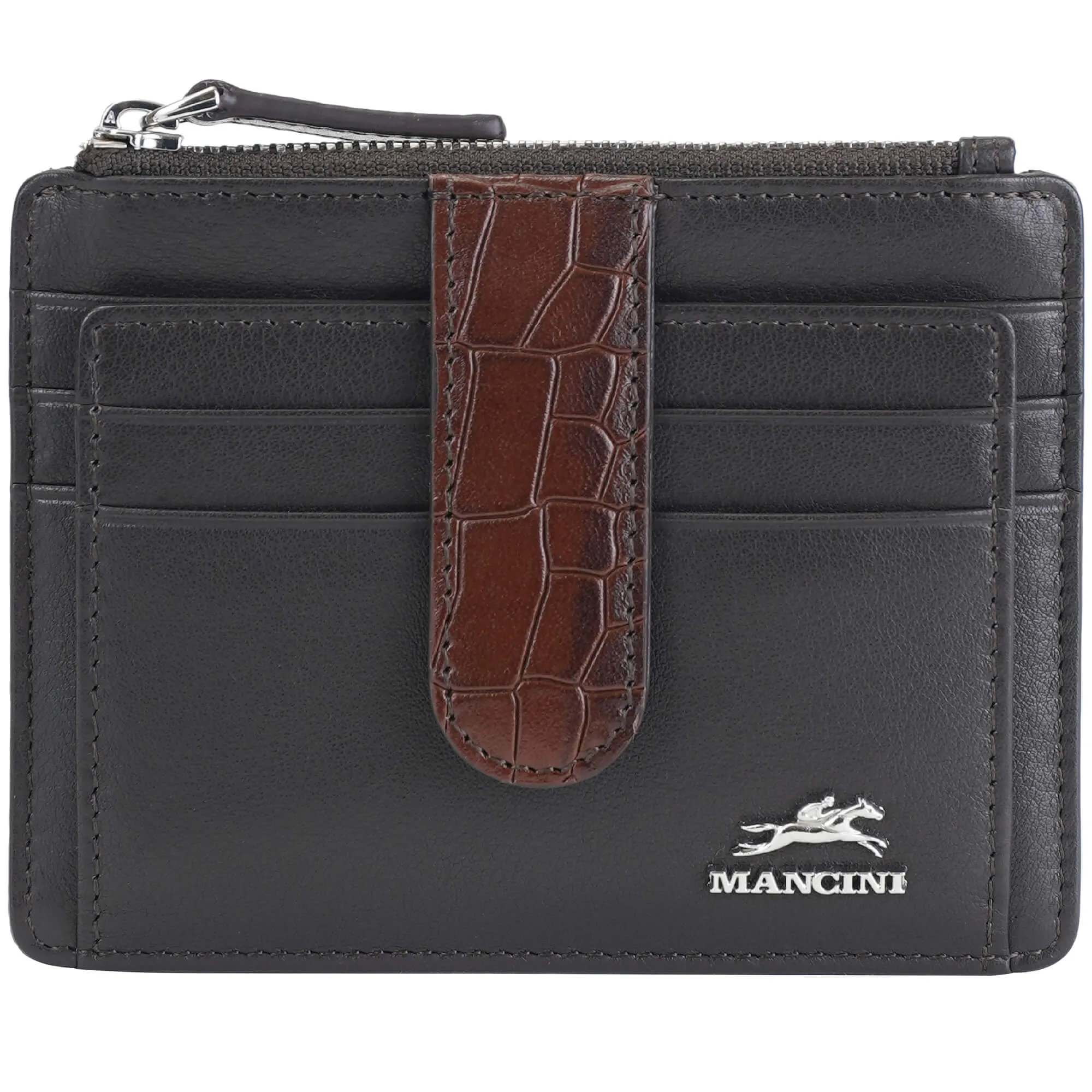 Mancini Croco2 Womens Card Case with Enhanced RFID Protection