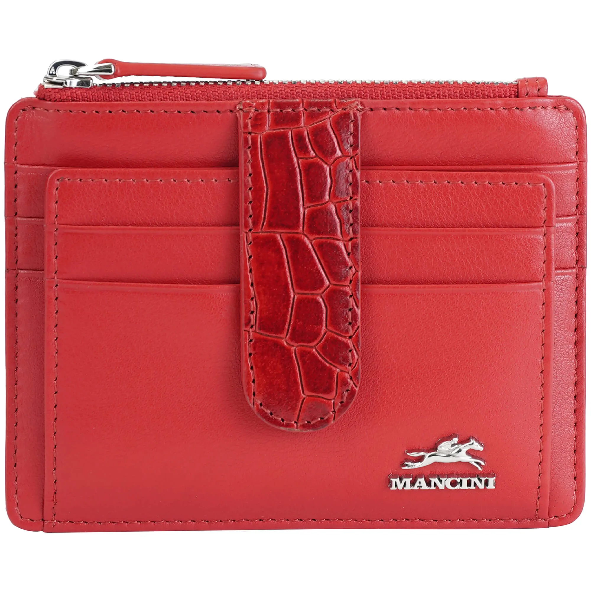 Mancini Croco2 Womens Card Case with Enhanced RFID Protection
