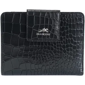 Mancini Croco2 Womens Medium Clutch Wallet with Enhanced RFID Protection