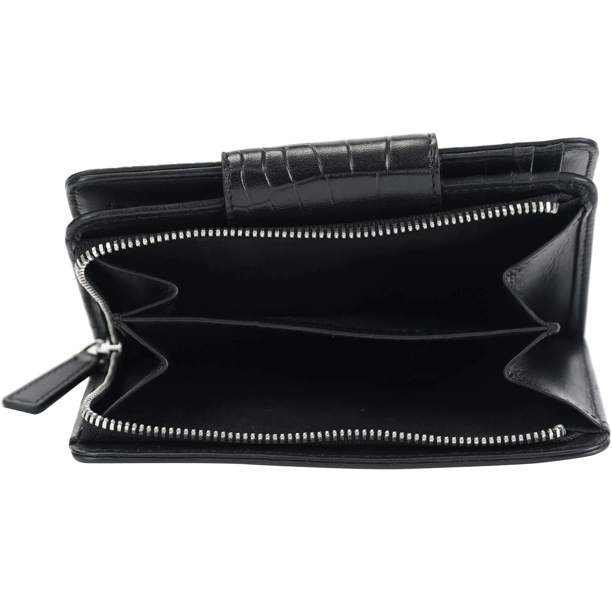 Mancini Croco2 Womens Medium Clutch Wallet with Enhanced RFID Protection