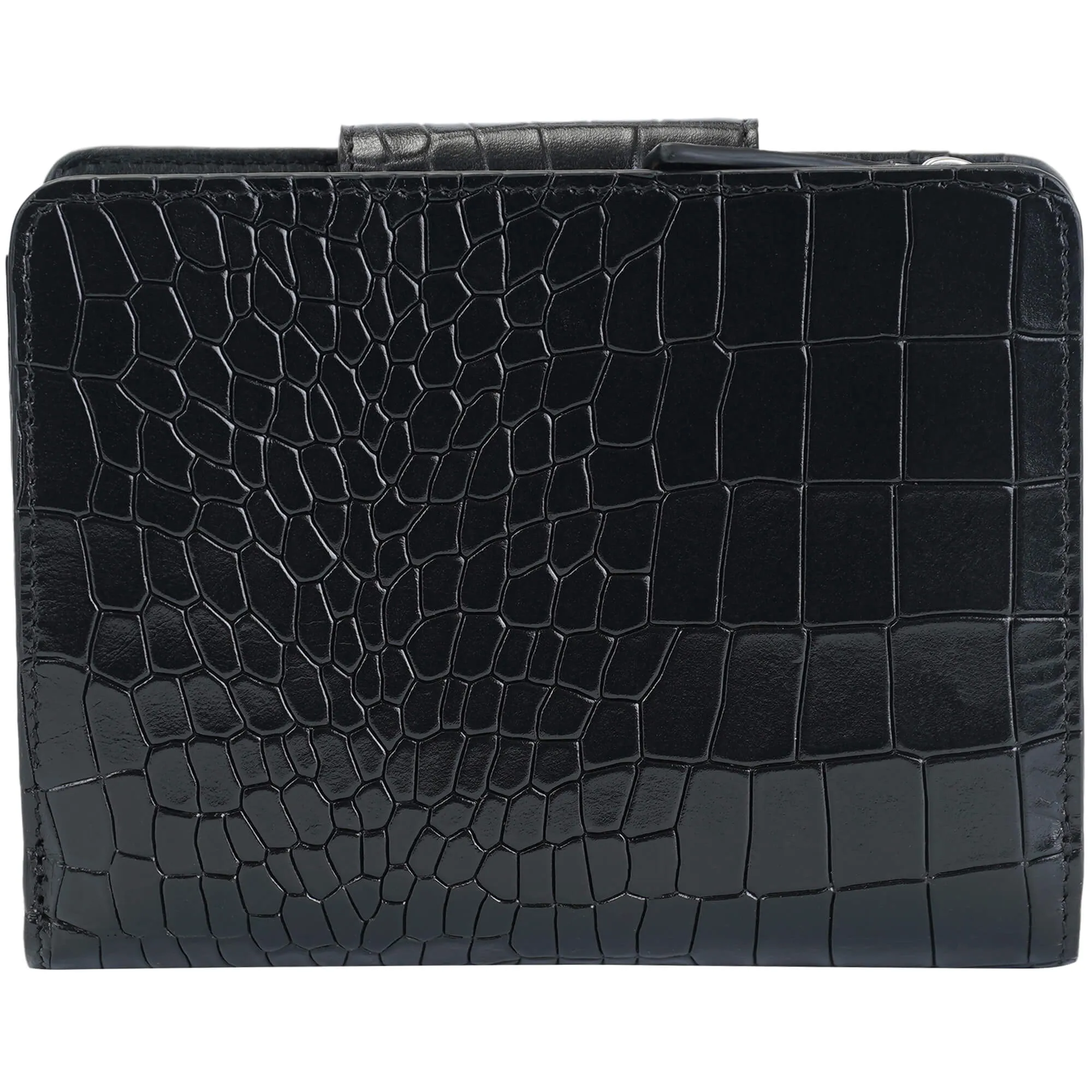 Mancini Croco2 Womens Medium Clutch Wallet with Enhanced RFID Protection