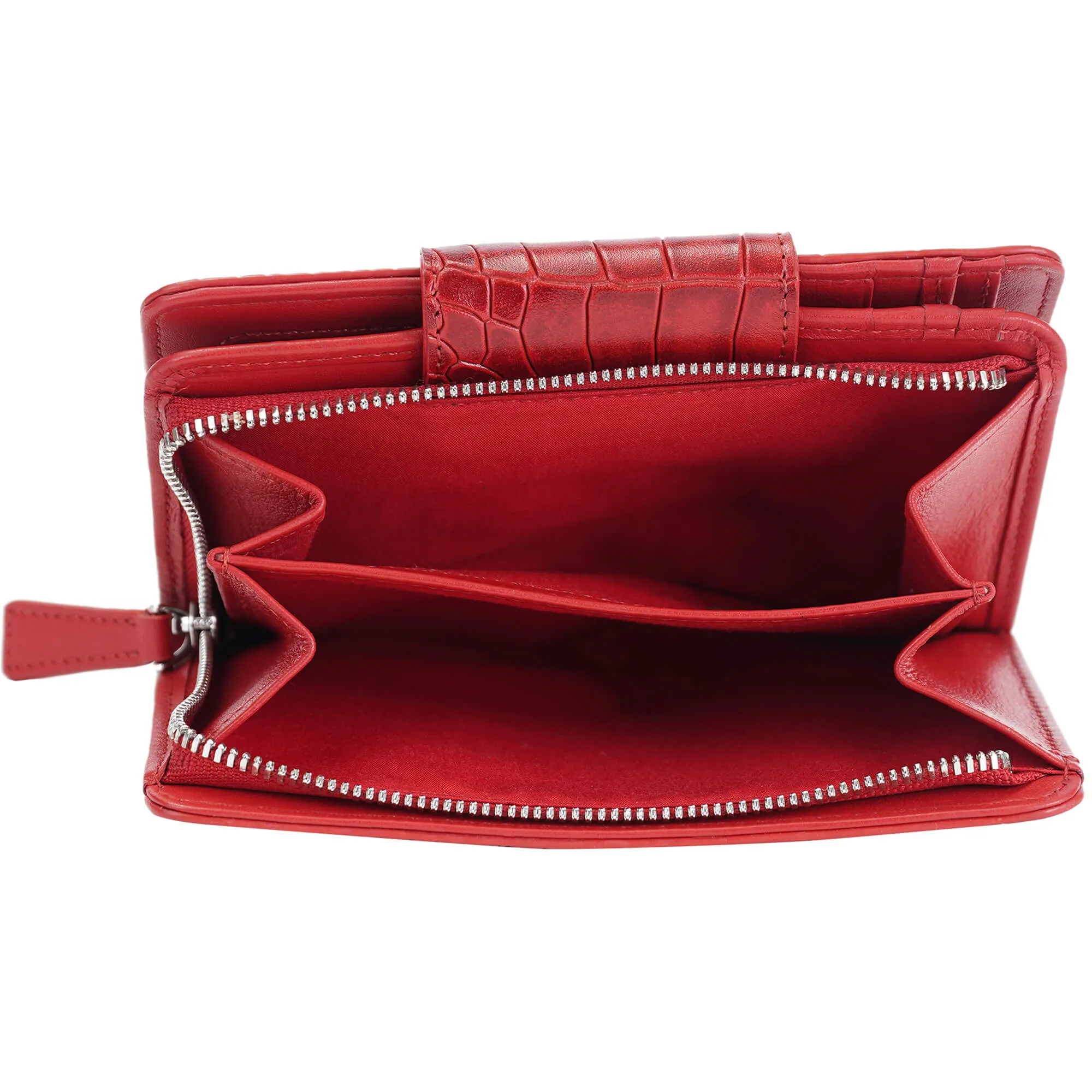 Mancini Croco2 Womens Medium Clutch Wallet with Enhanced RFID Protection