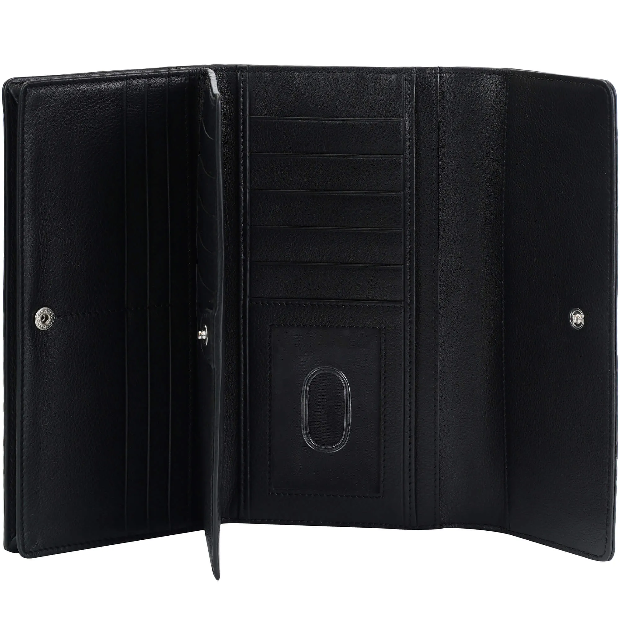 Mancini Croco2 Womens quad fold Wallet with Enhanced RFID Security