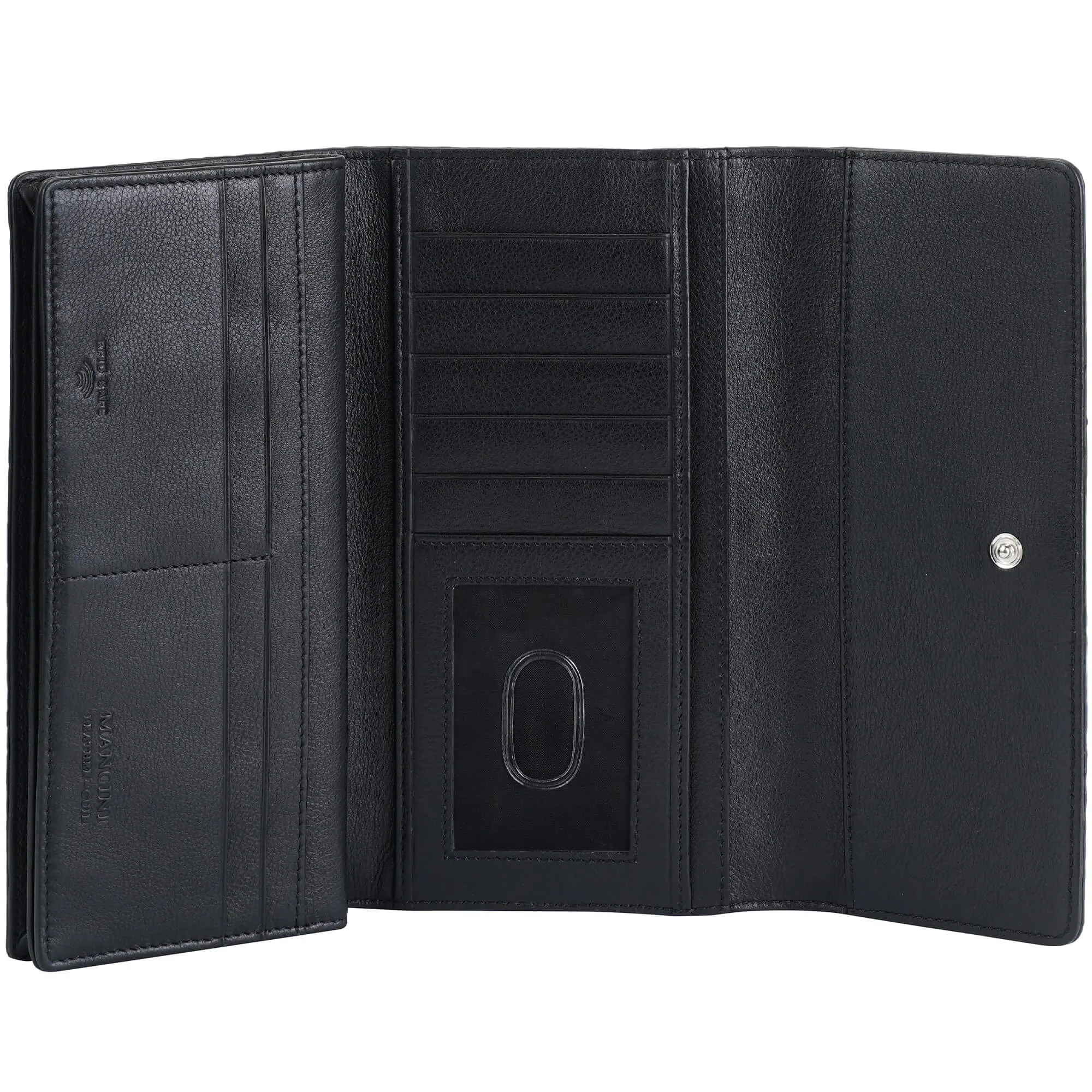 Mancini Croco2 Womens quad fold Wallet with Enhanced RFID Security