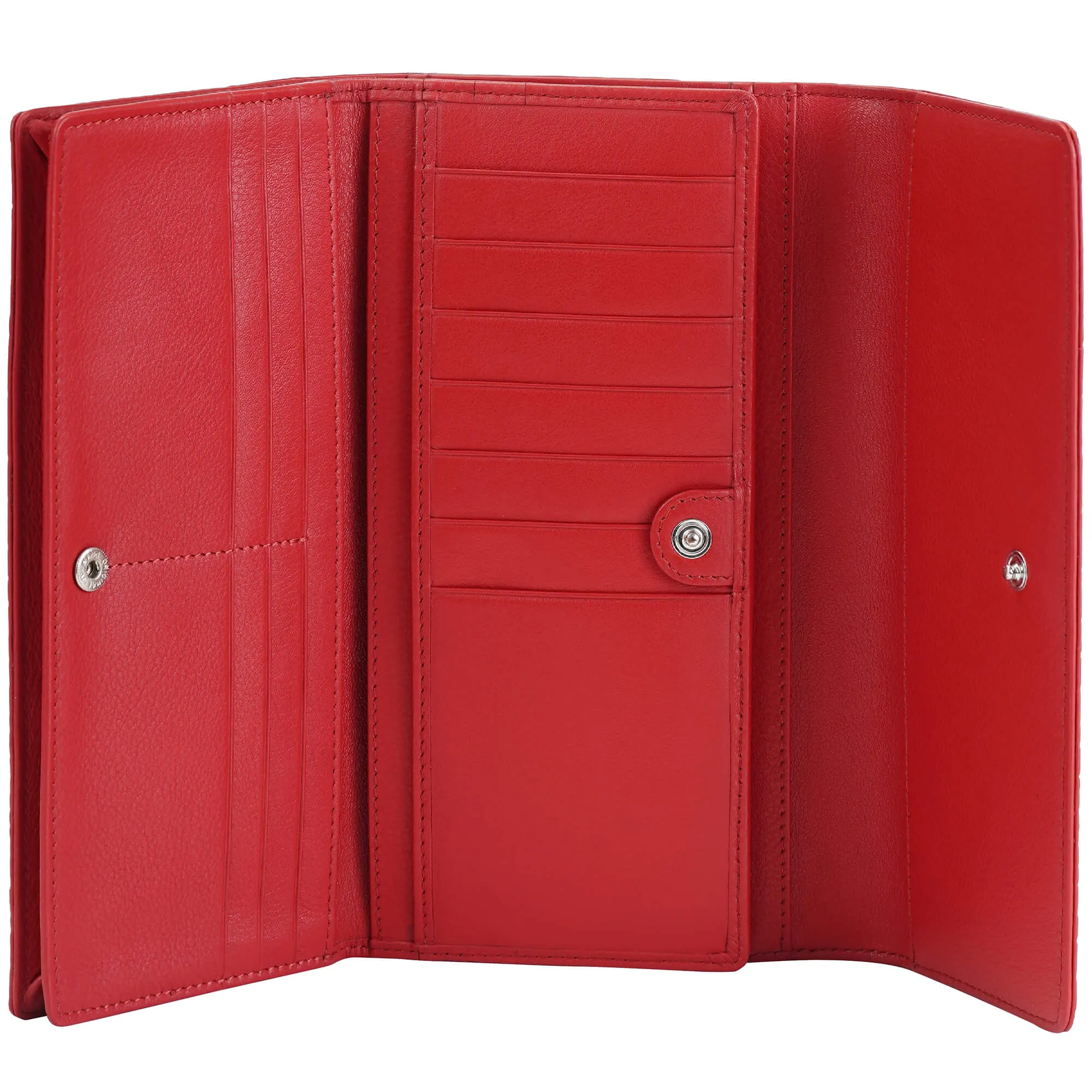 Mancini Croco2 Womens quad fold Wallet with Enhanced RFID Security