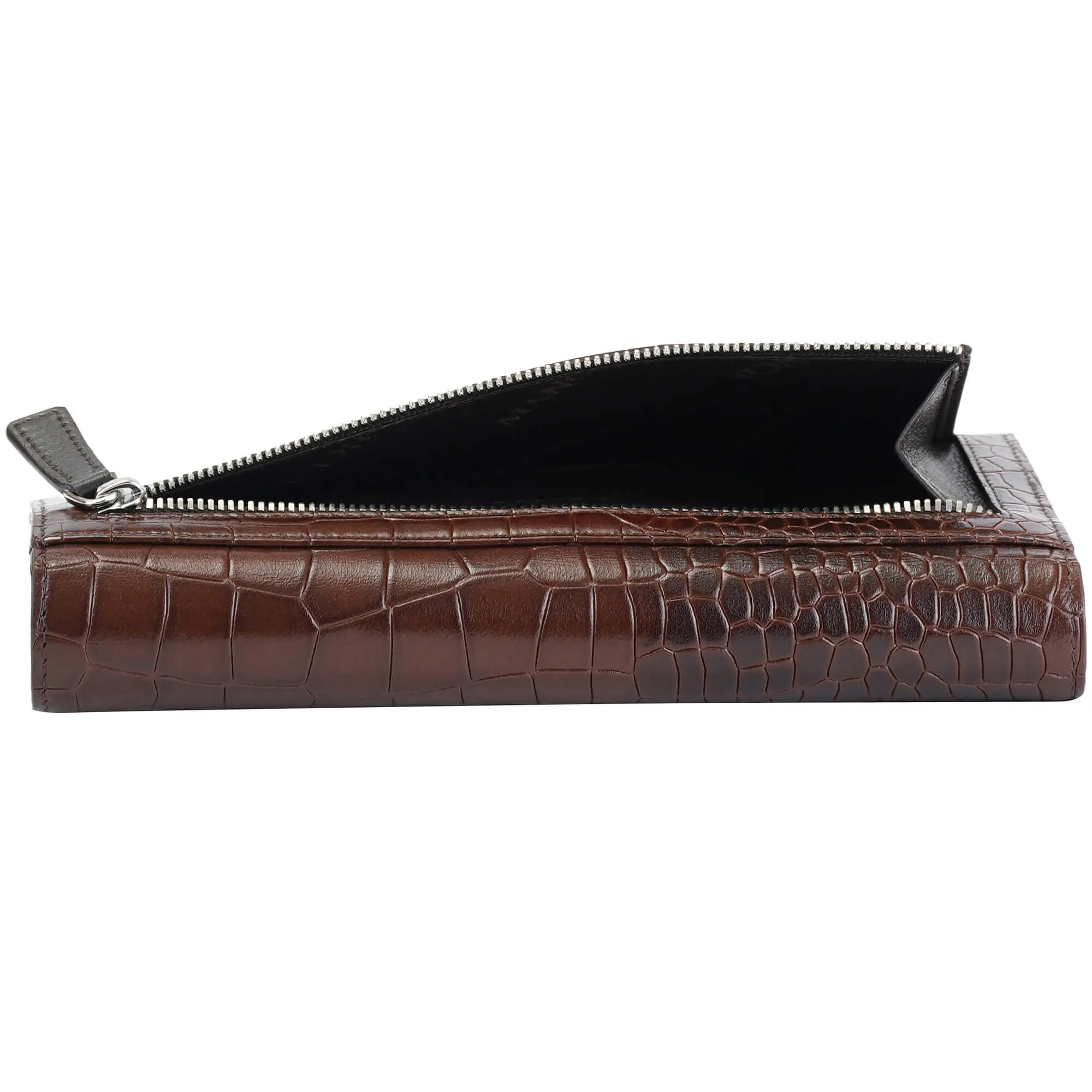 Mancini Croco2 Womens quad fold Wallet with Enhanced RFID Security