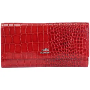 Mancini Croco2 Womens quad fold Wallet with Enhanced RFID Security