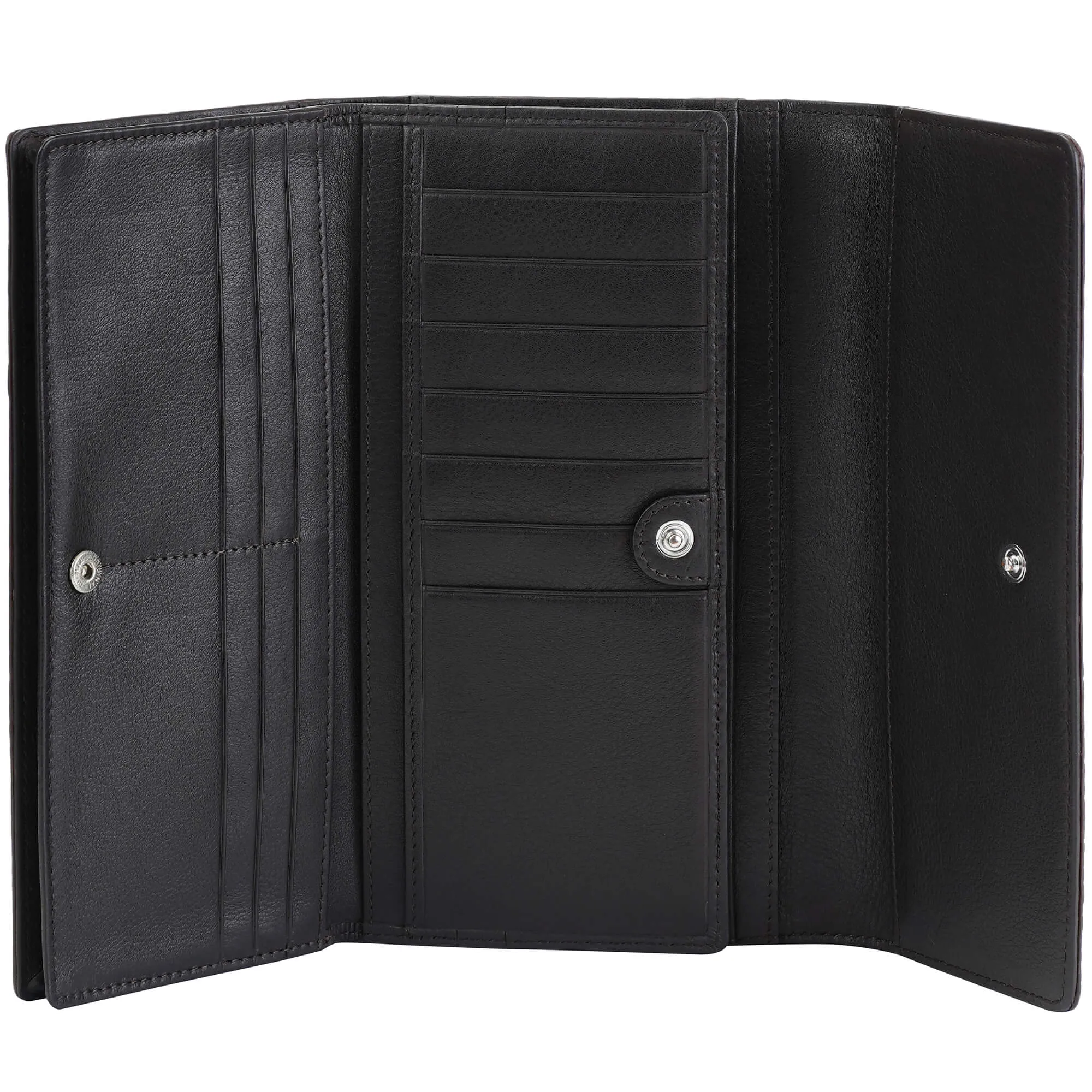 Mancini Croco2 Womens quad fold Wallet with Enhanced RFID Security