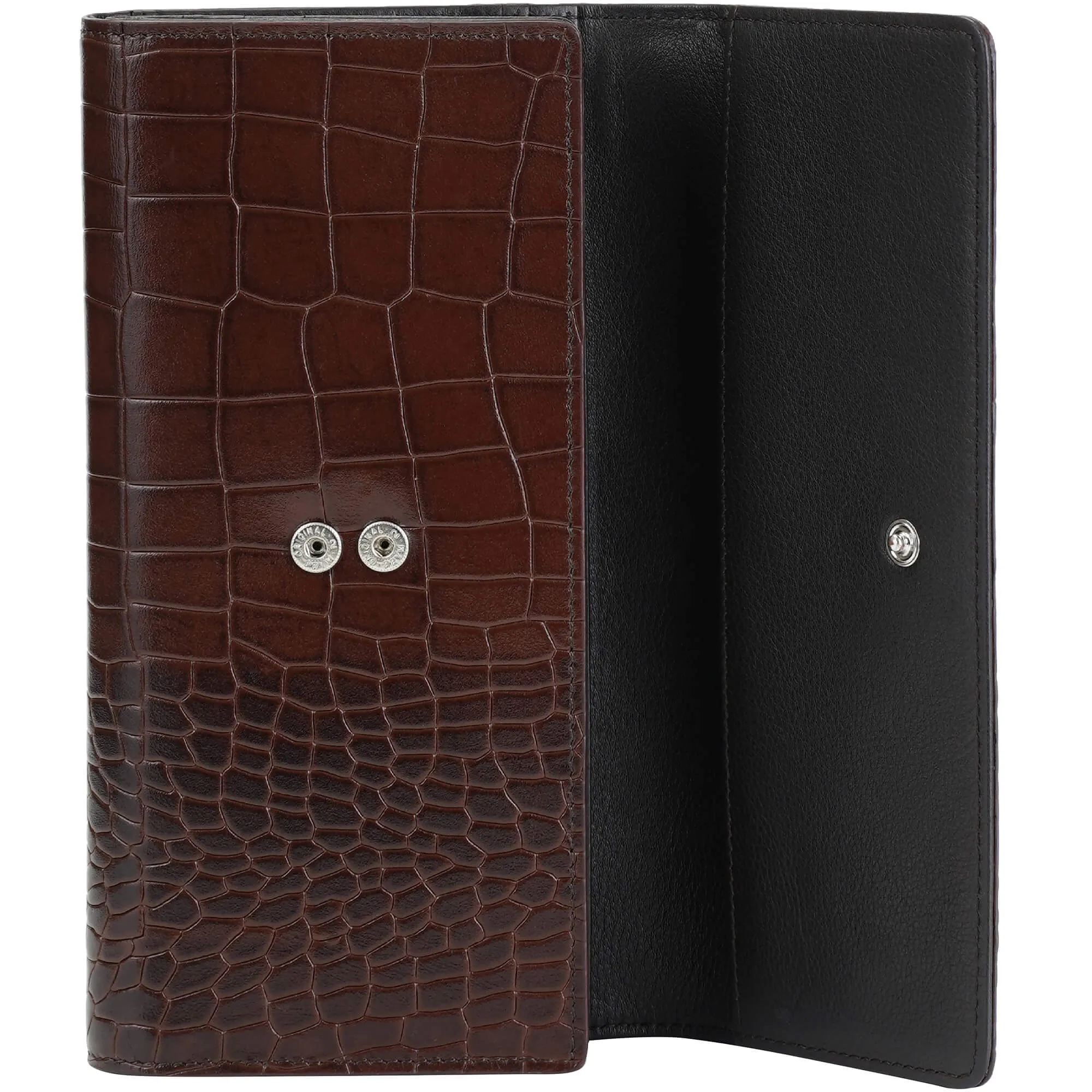 Mancini Croco2 Womens quad fold Wallet with Enhanced RFID Security
