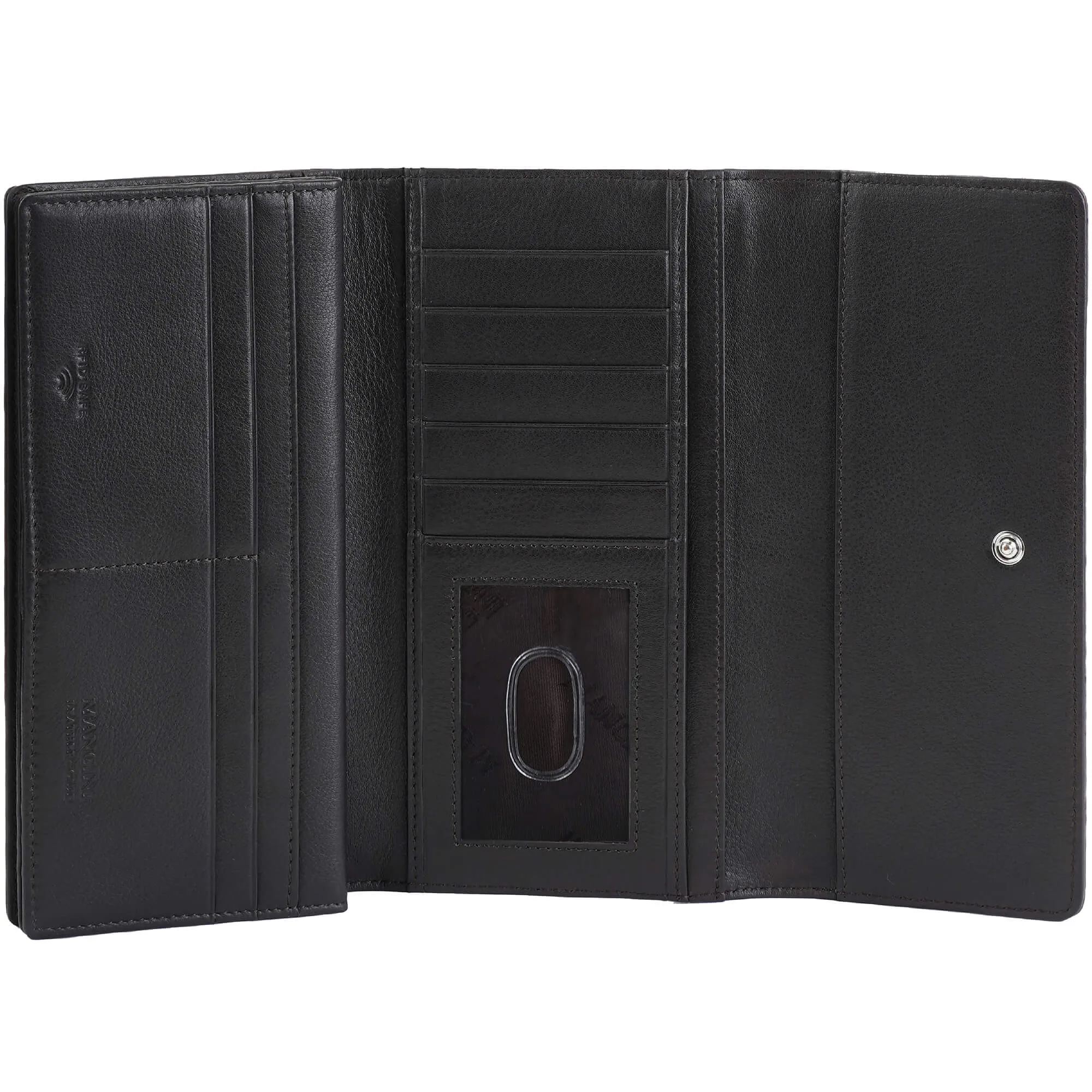 Mancini Croco2 Womens quad fold Wallet with Enhanced RFID Security