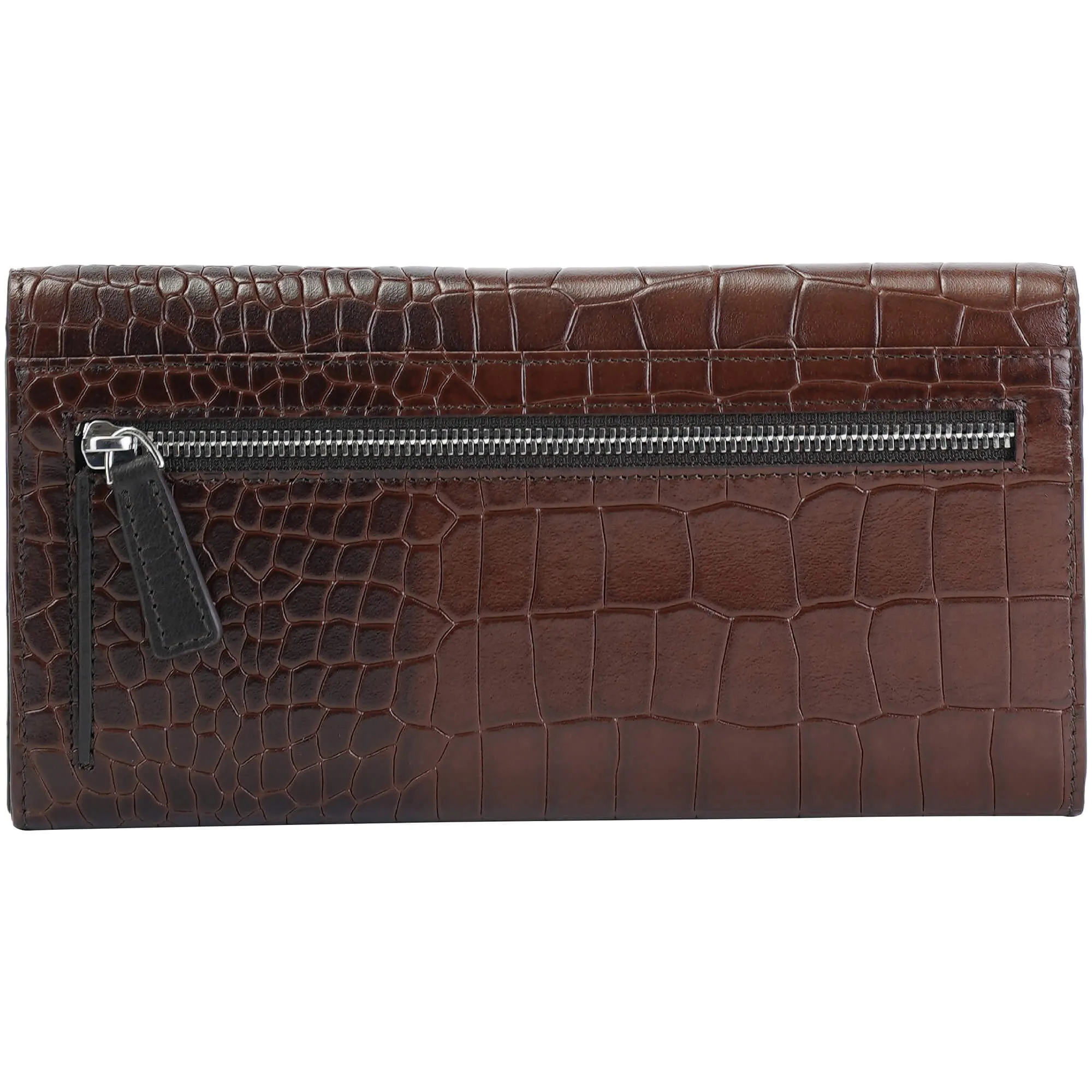 Mancini Croco2 Womens quad fold Wallet with Enhanced RFID Security
