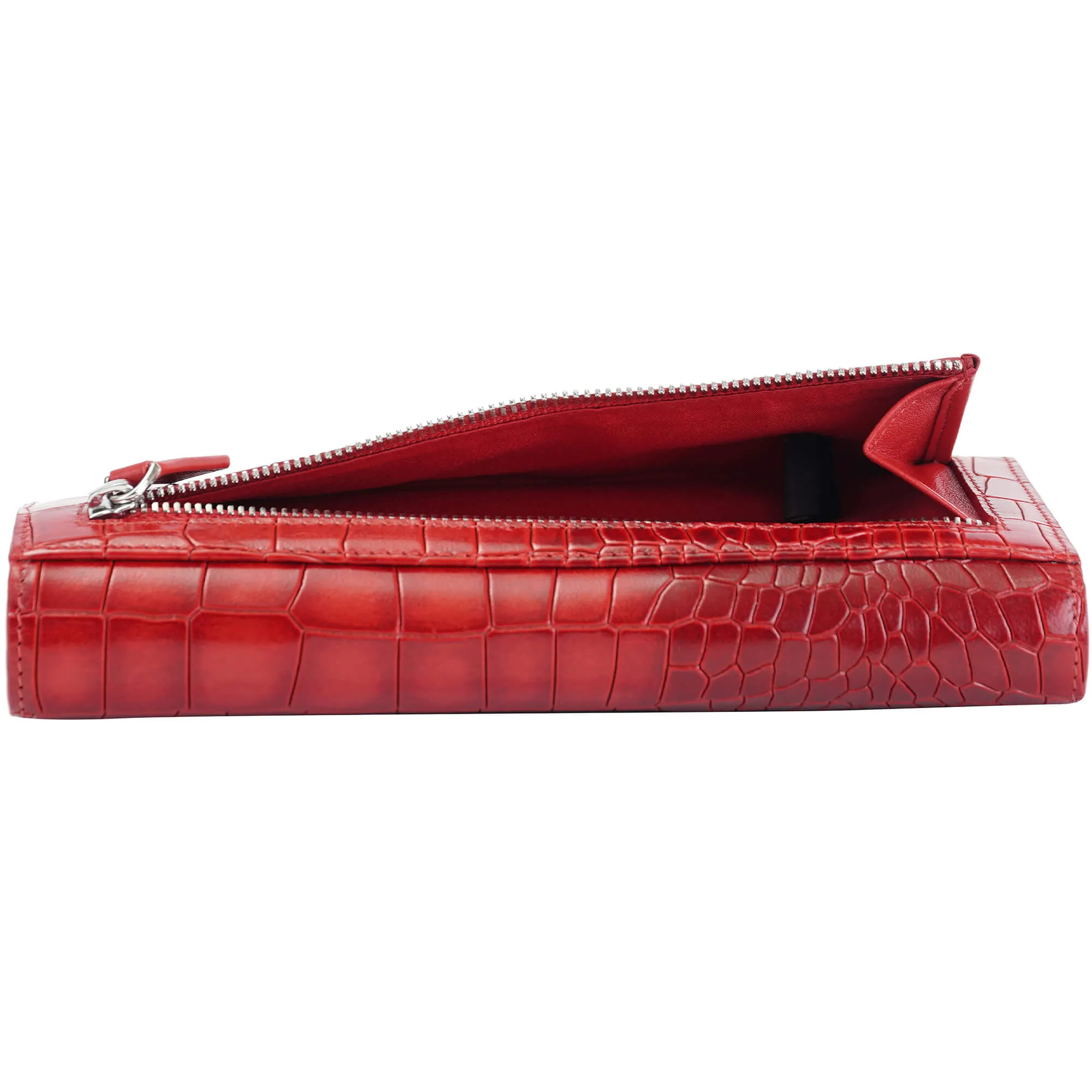 Mancini Croco2 Womens Trifold Wallet with Enhanced RFID Security