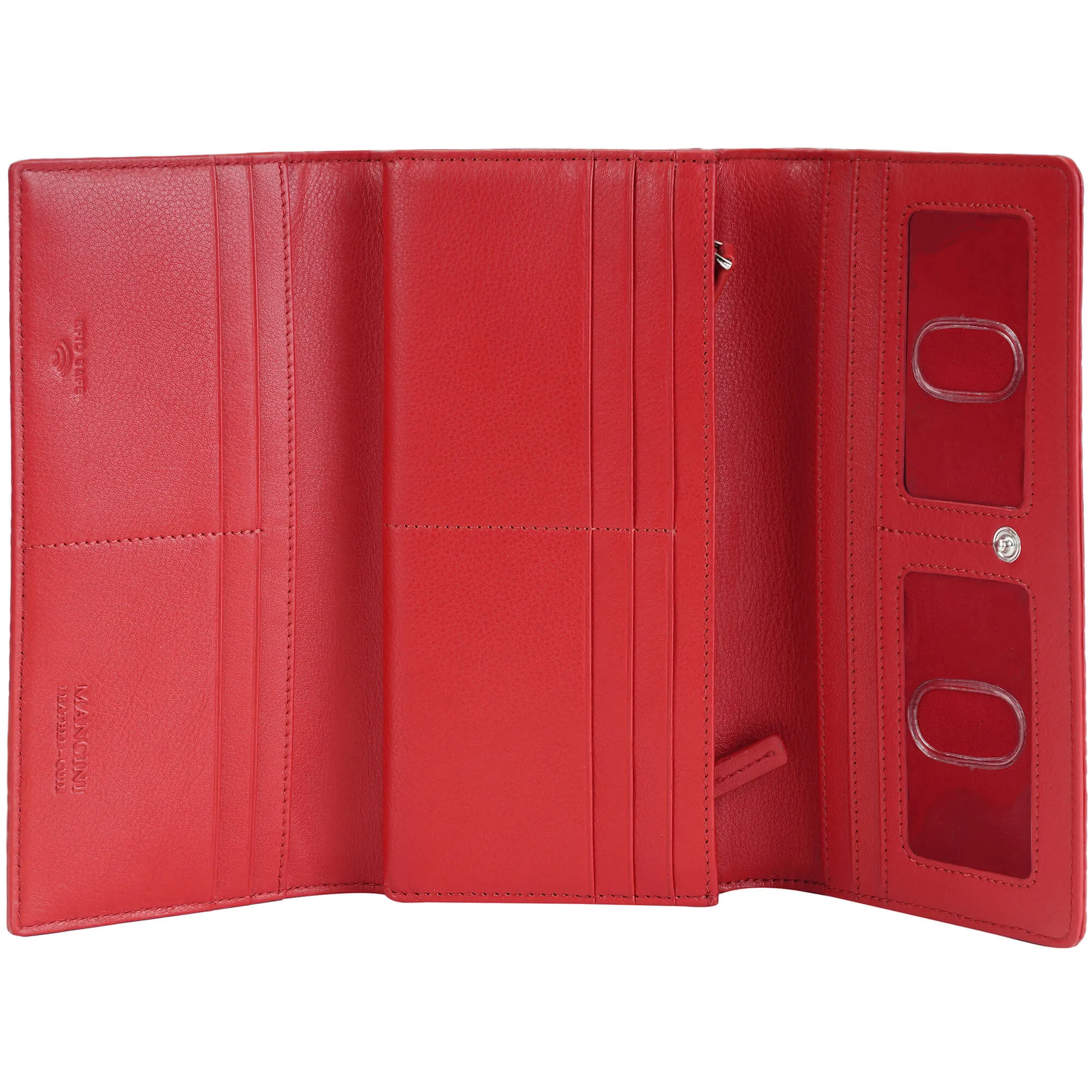 Mancini Croco2 Womens Trifold Wallet with Enhanced RFID Security