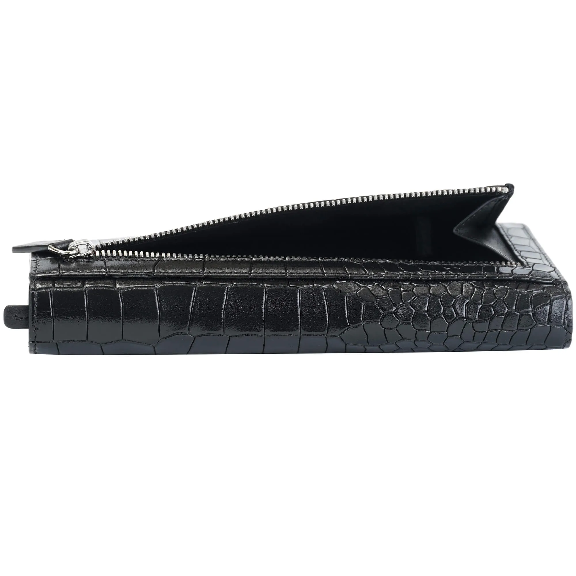 Mancini Croco2 Womens Trifold Wallet with Enhanced RFID Security