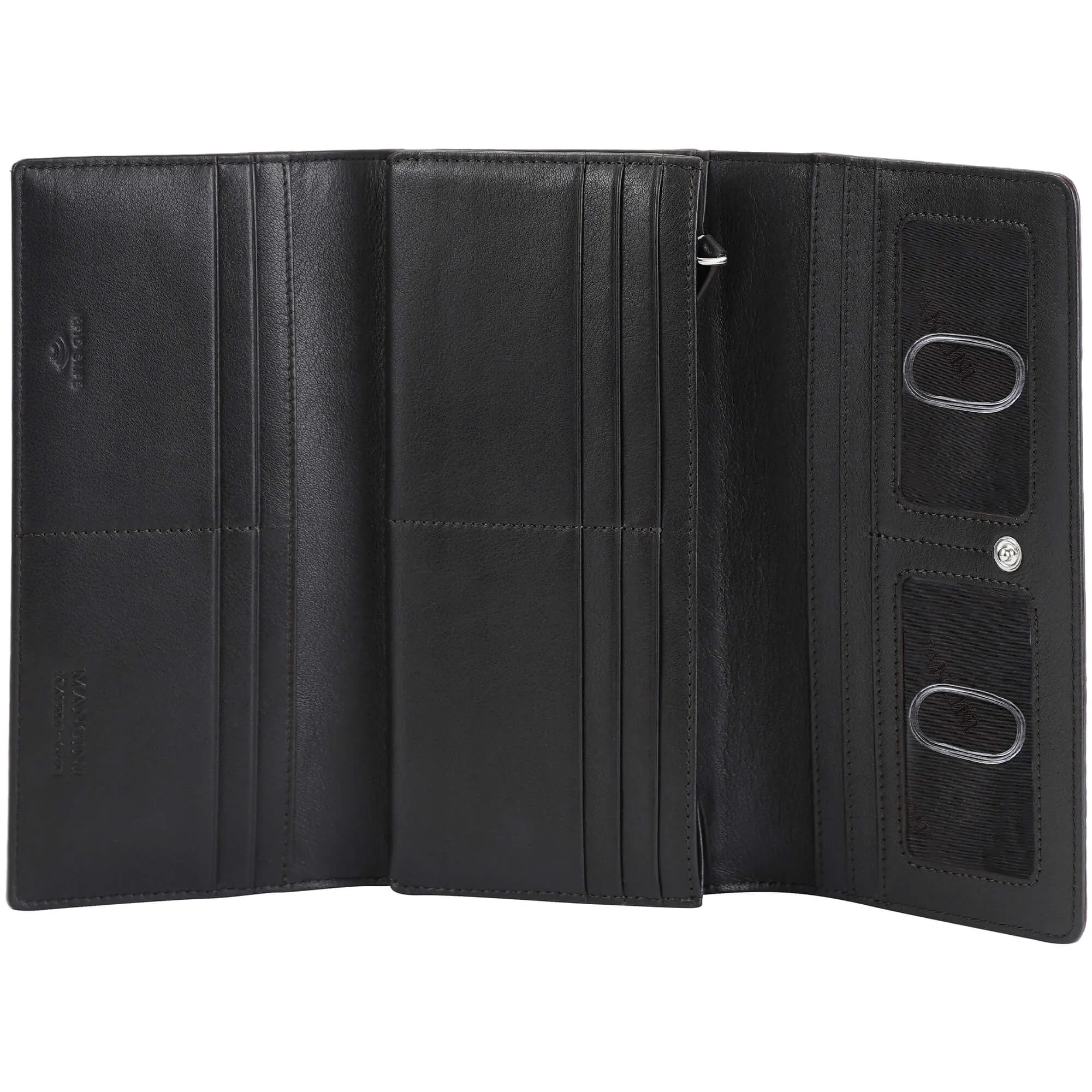 Mancini Croco2 Womens Trifold Wallet with Enhanced RFID Security