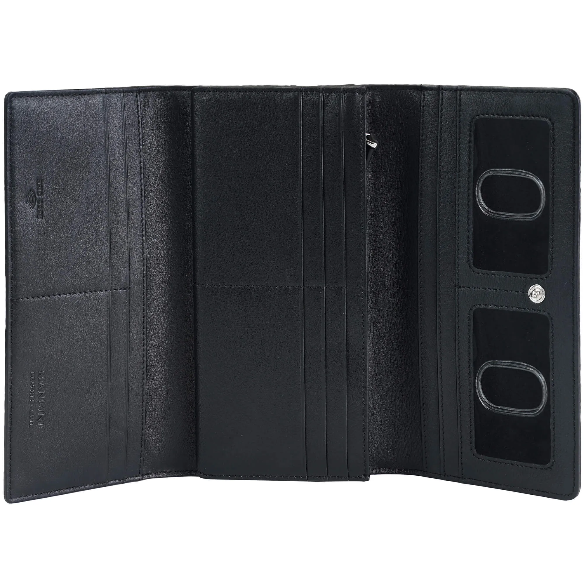 Mancini Croco2 Womens Trifold Wallet with Enhanced RFID Security