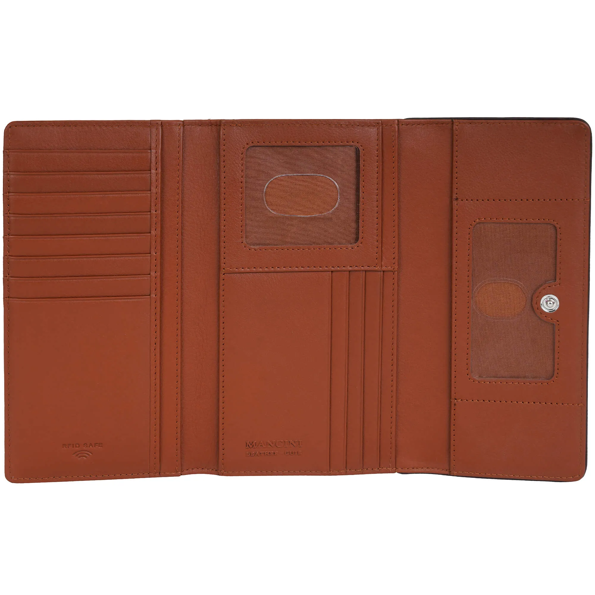 Mancini Sonoma Womens Medium Clutch Wallet with Enhanced RFID Protection