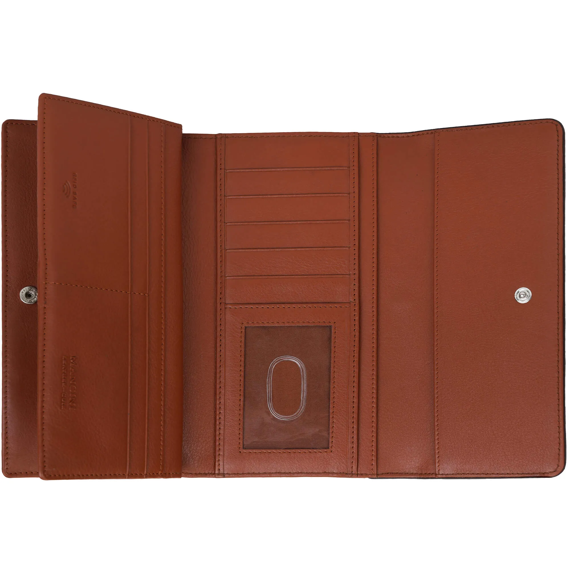 Mancini Sonoma Womens Quad fold Wallet with Enhanced RFID Protection