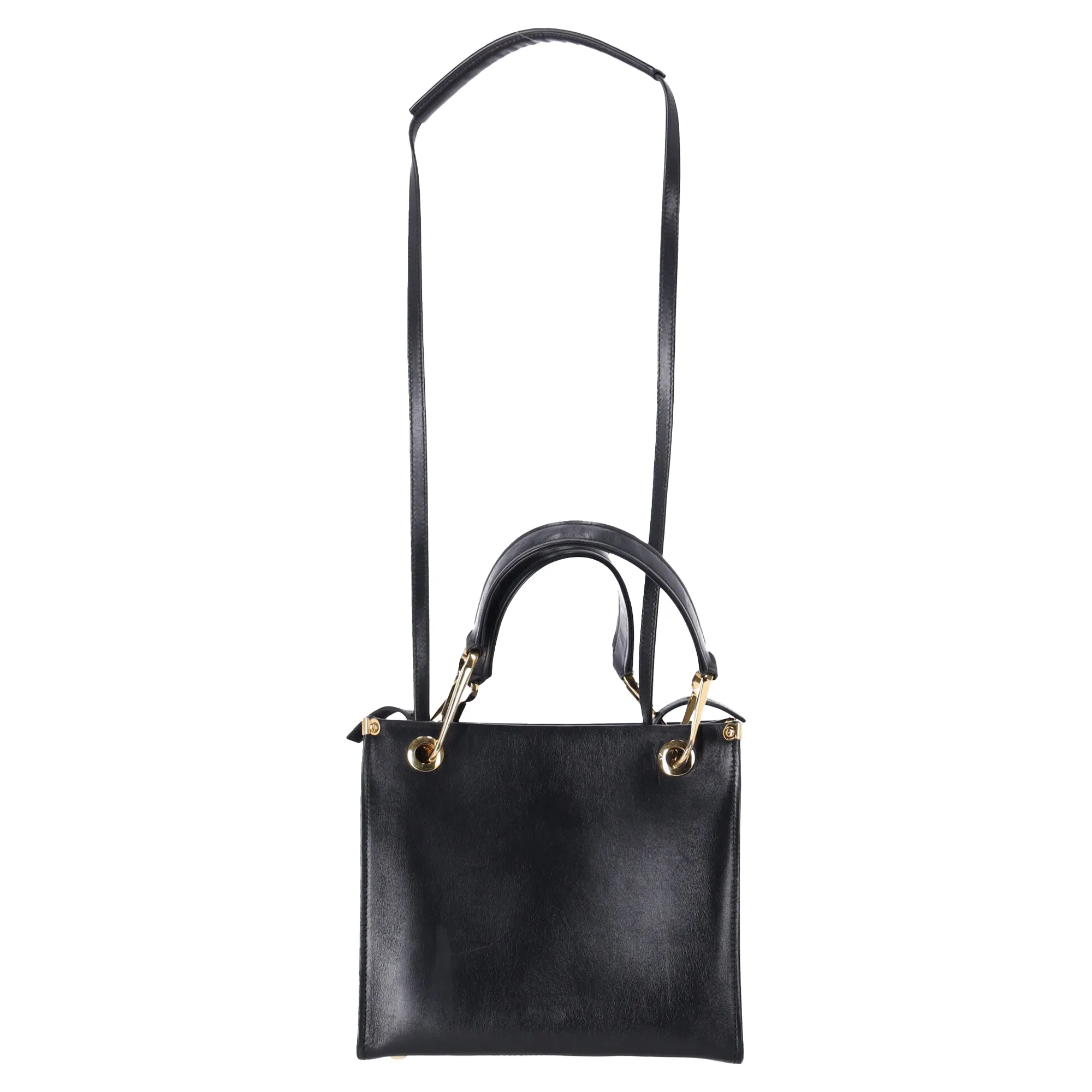 Marni Grip Shoulder Bag in Navy Blue Leather