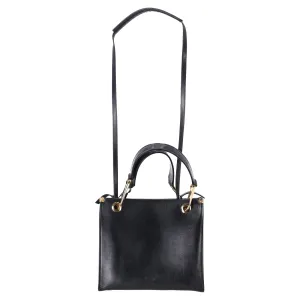 Marni Grip Shoulder Bag in Navy Blue Leather